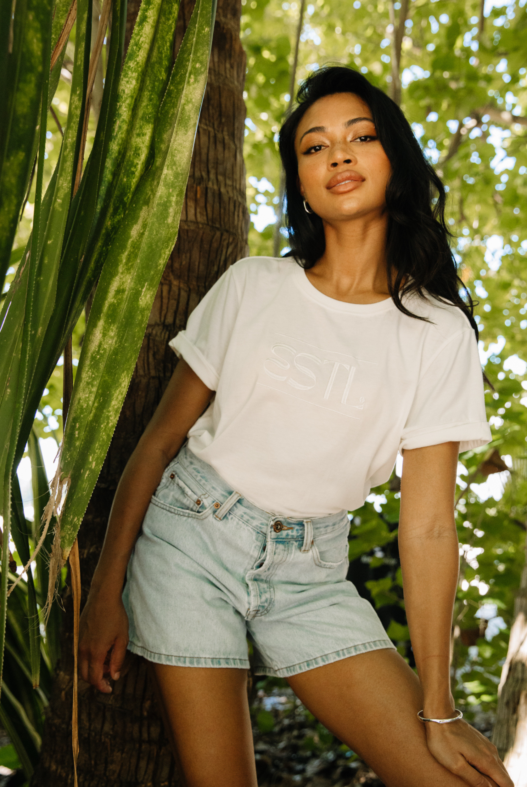 White TShirt with Logo Detail