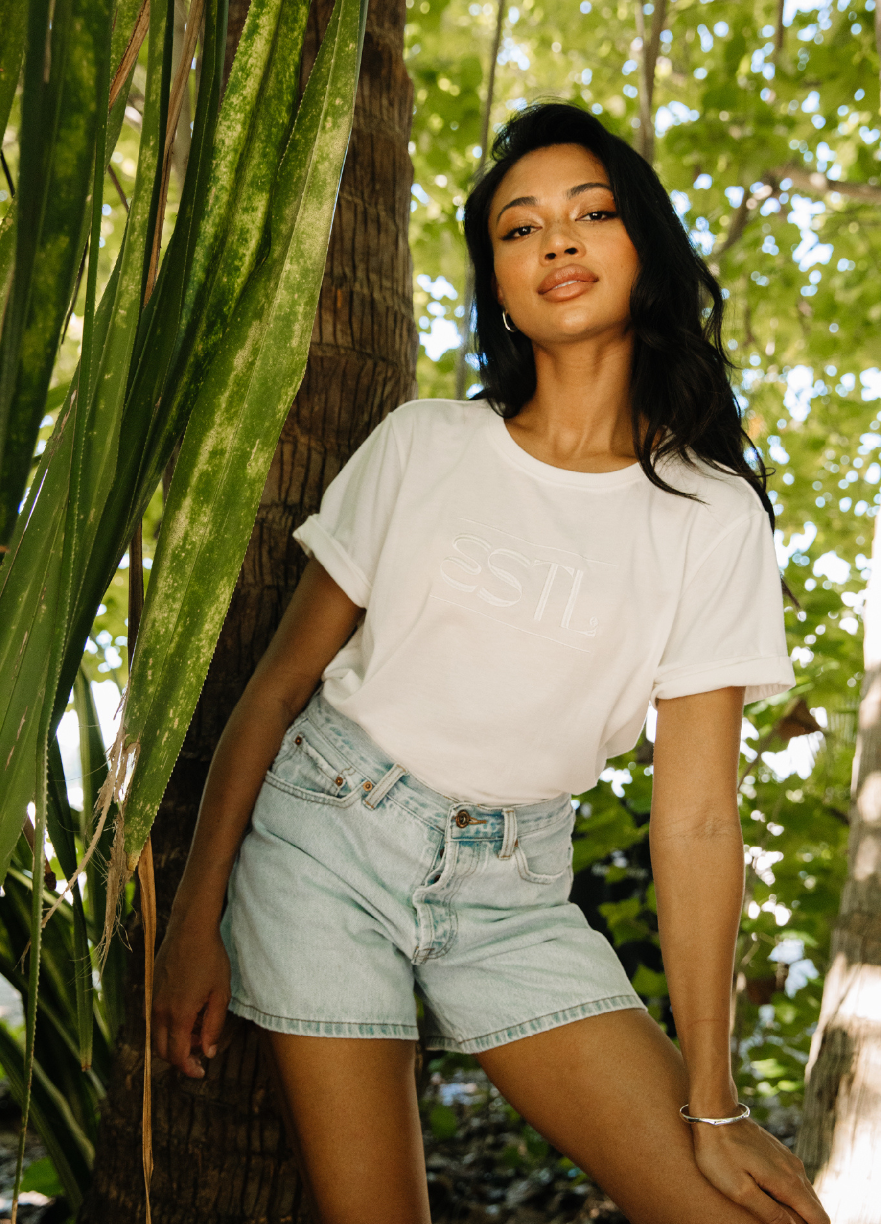 White TShirt with Logo Detail