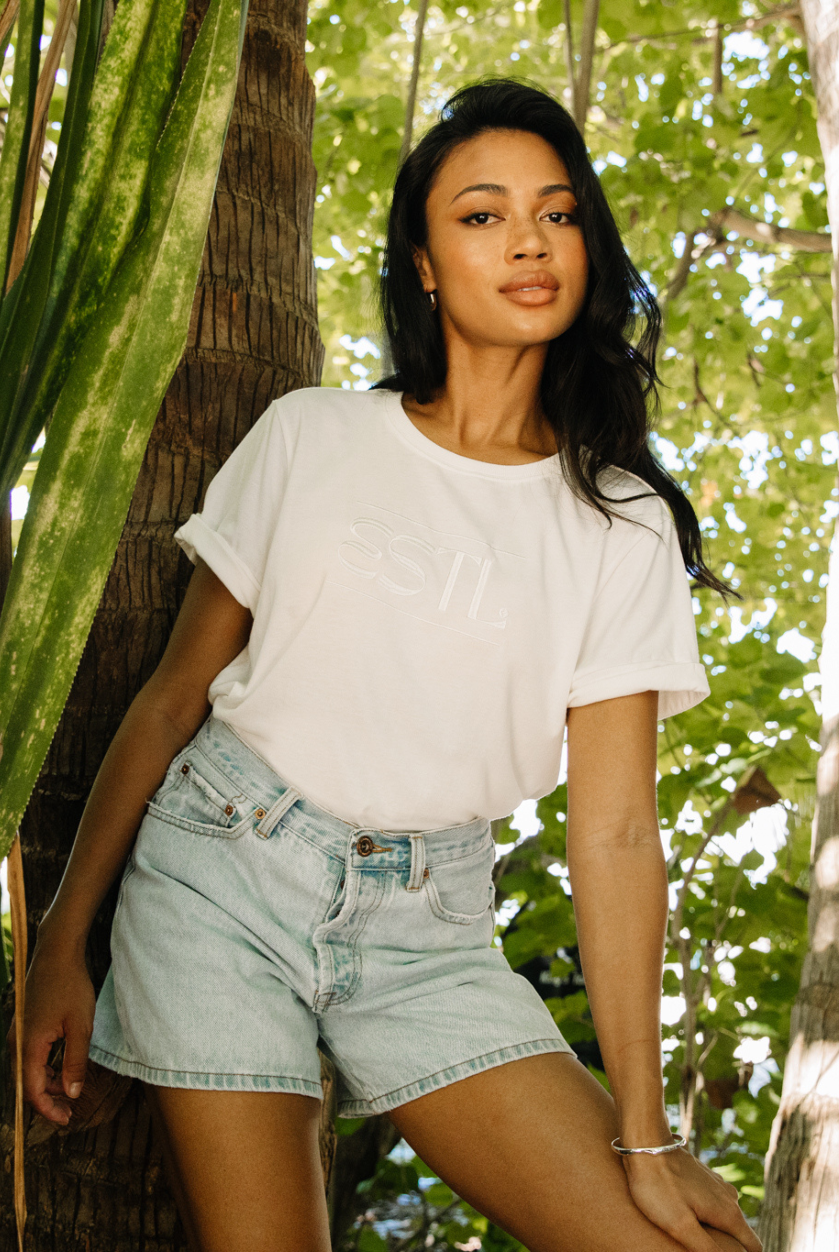 White TShirt with Logo Detail