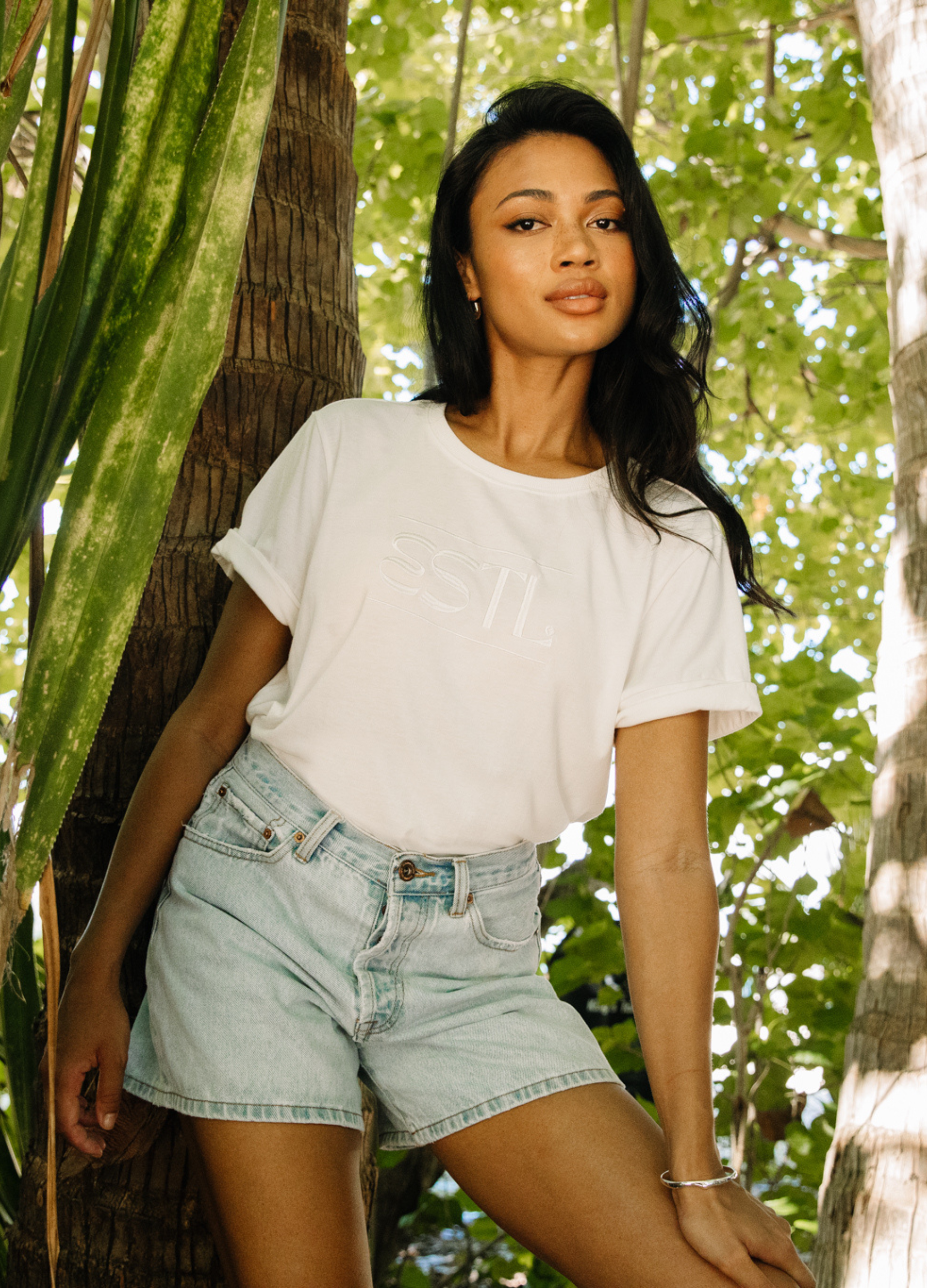 White TShirt with Logo Detail