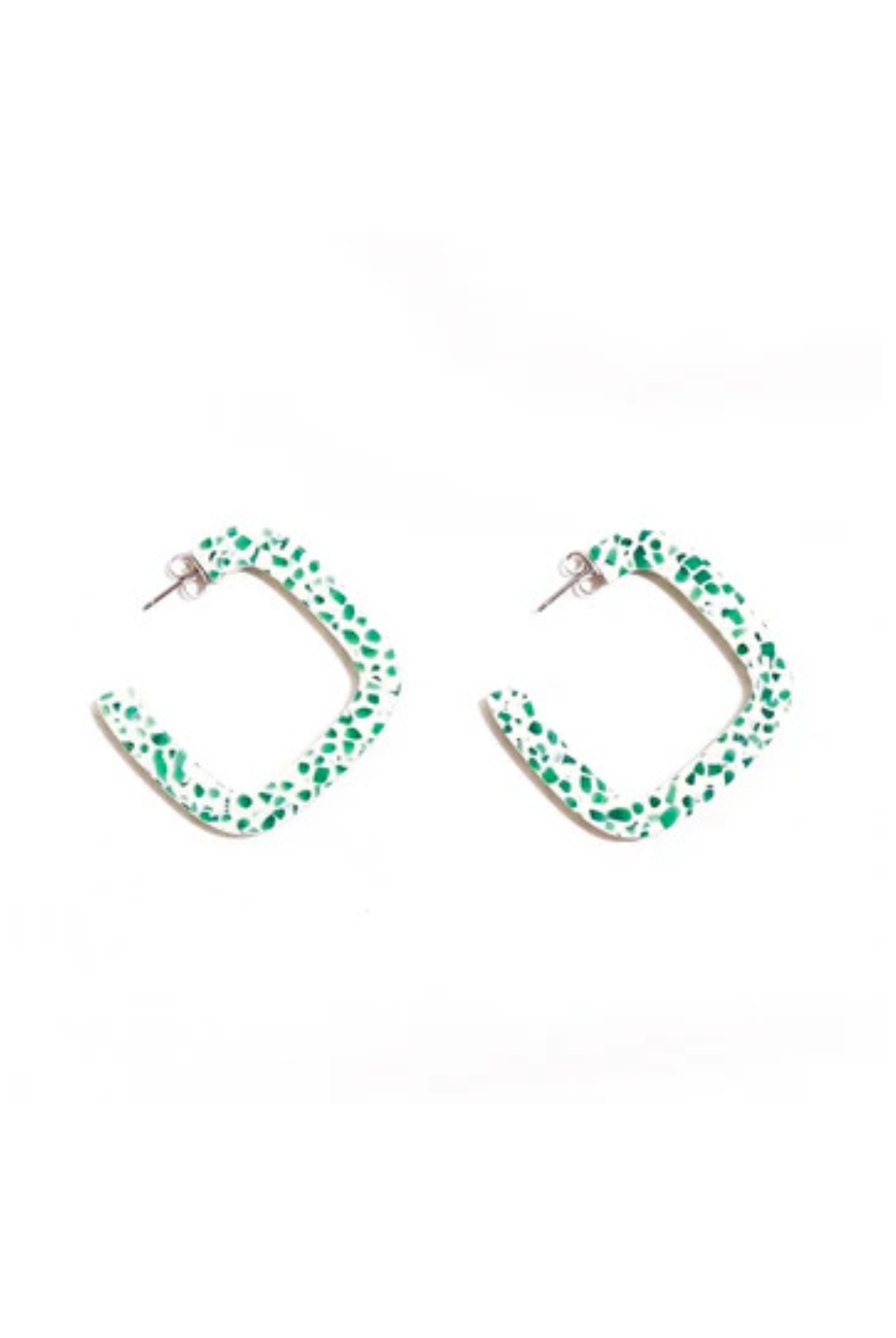 Kitty Paloma Mint Terrazo Hoop Earrings
