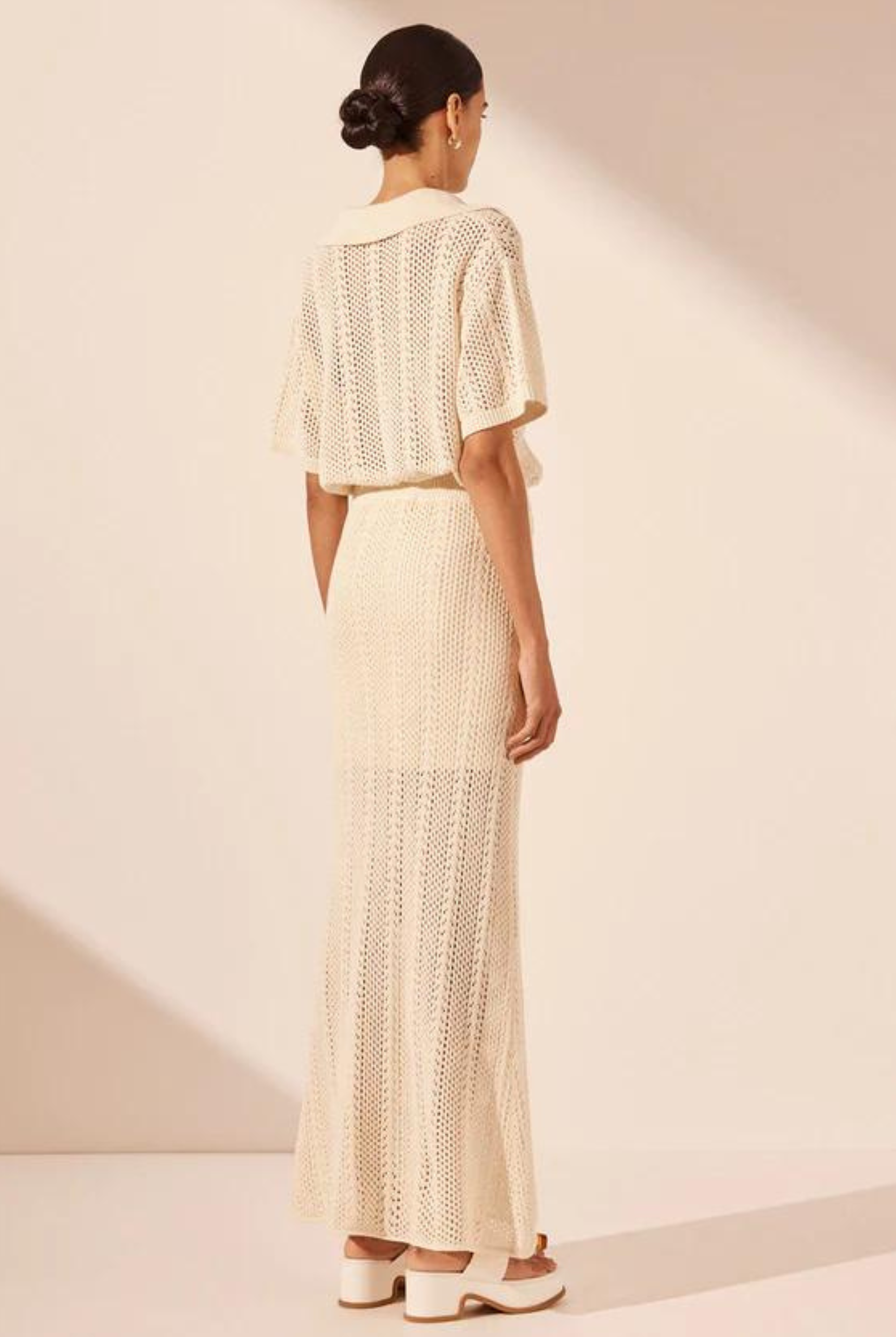 Shona Joy Arlo crochet skirt with mini lining and elasticated waistband