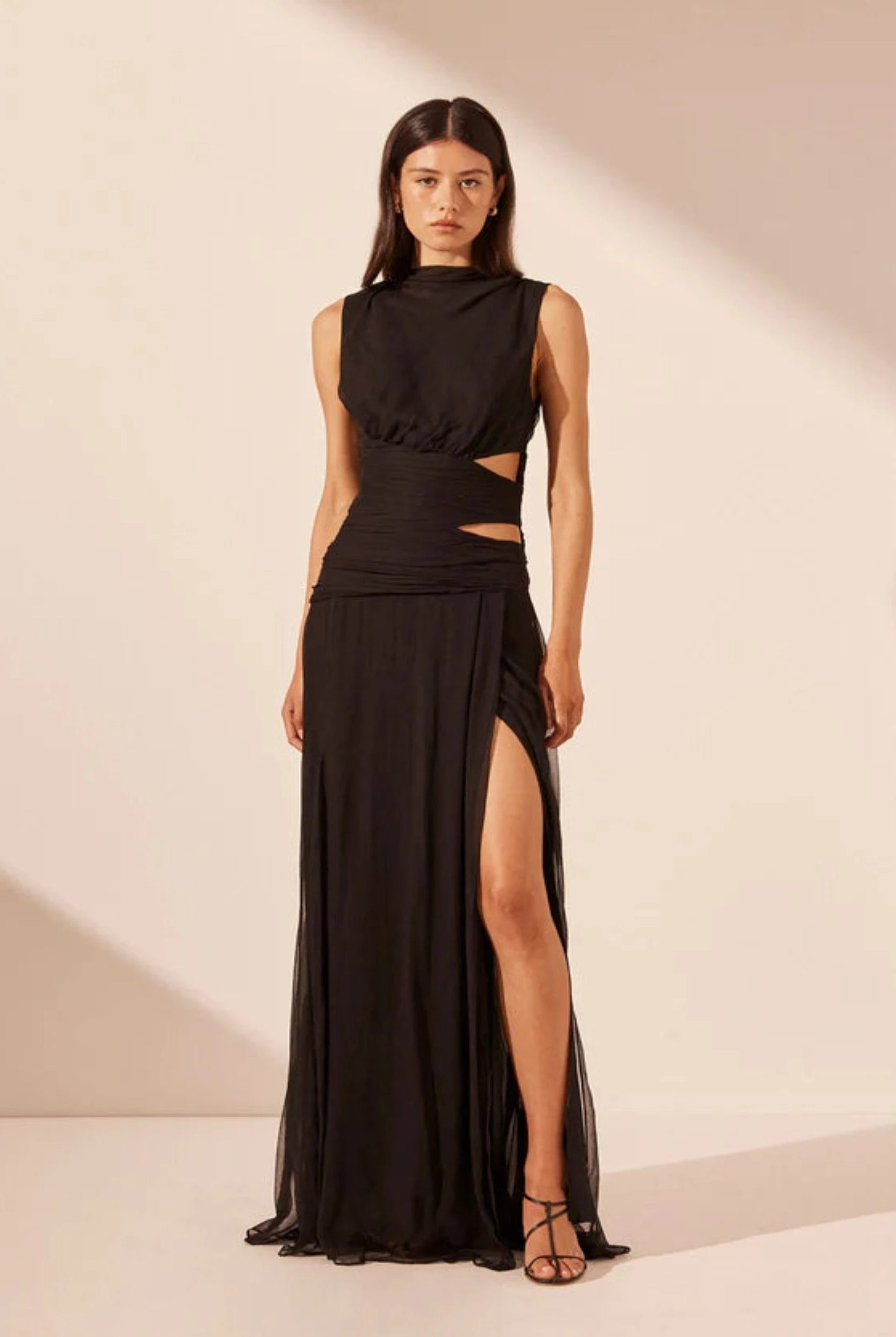 Shona Joy Claude Cut Out Side Split Maxi Dress