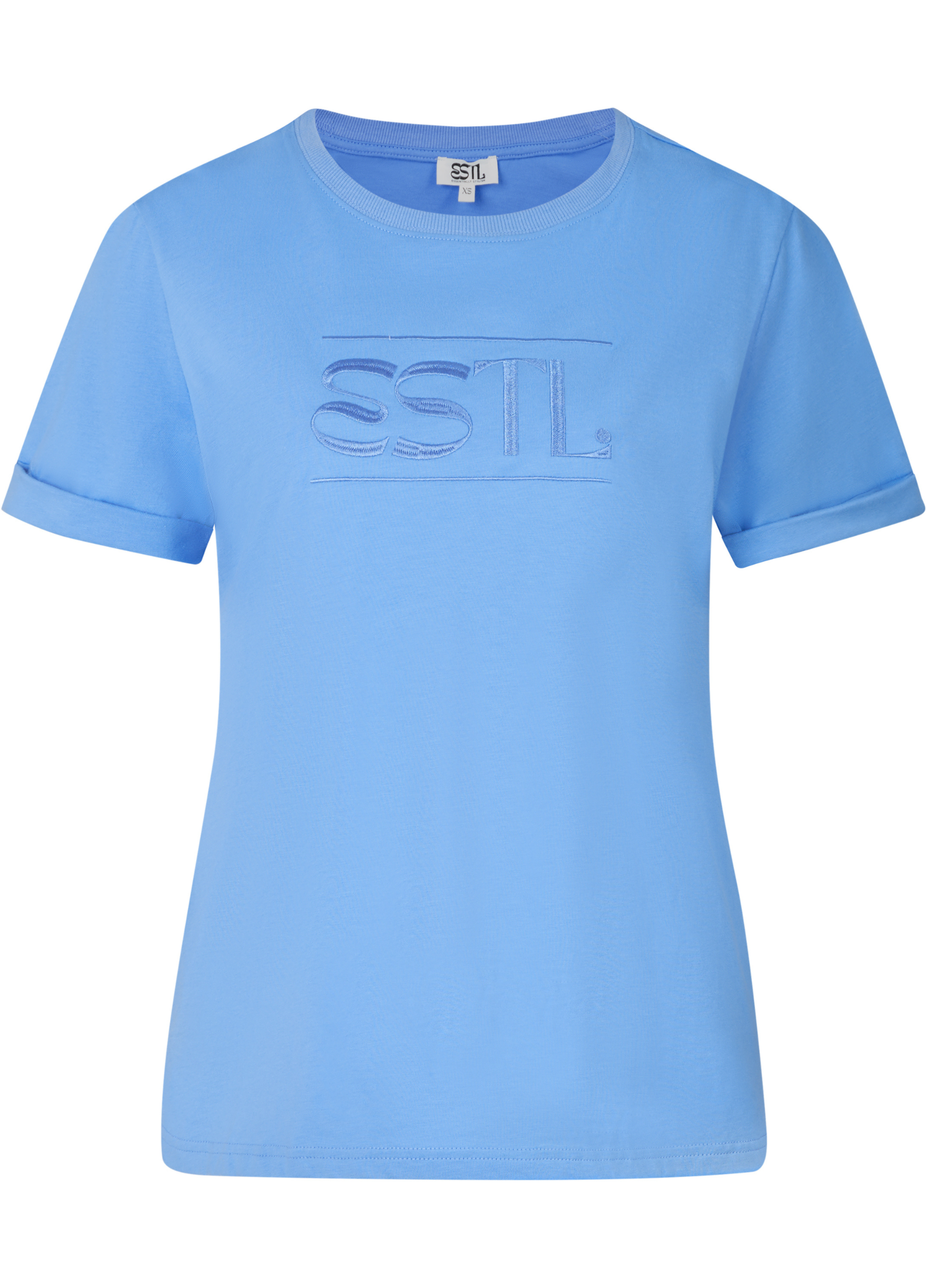 Cornflower blue Tshirt with embroidered logo design from ESTL