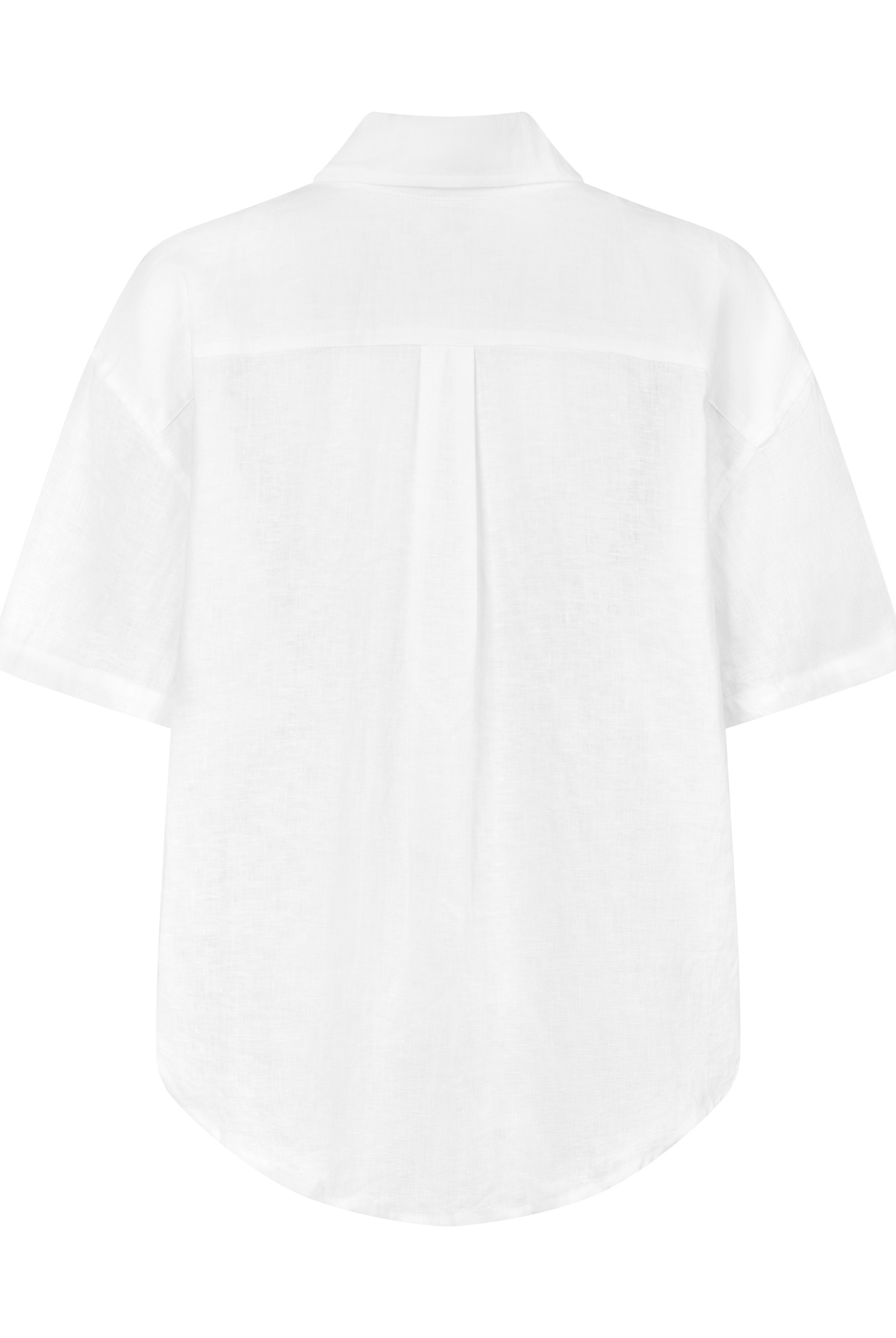 White short sleeve linen shirt button through