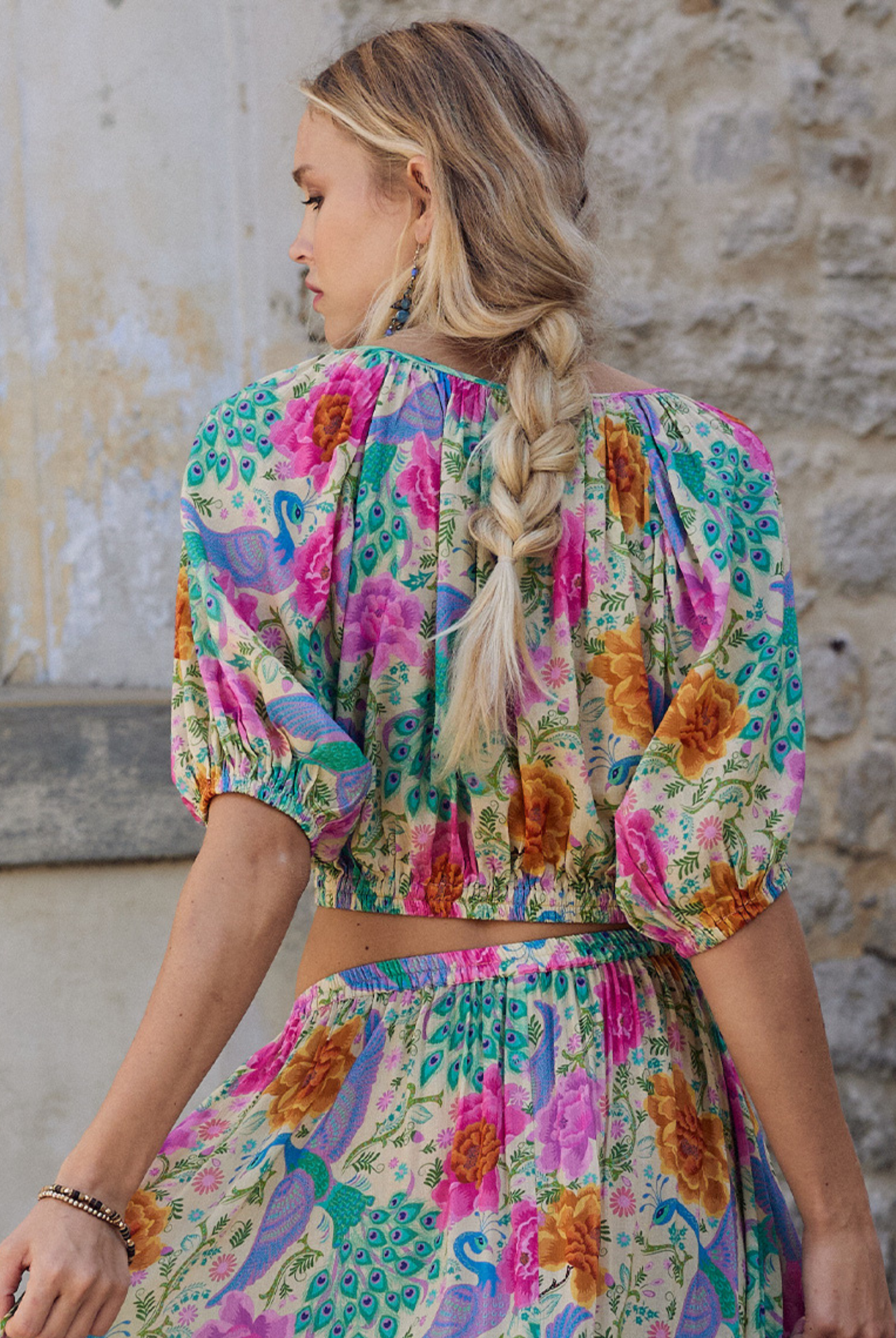 Spell Boheme Cropped Blouse in Spring