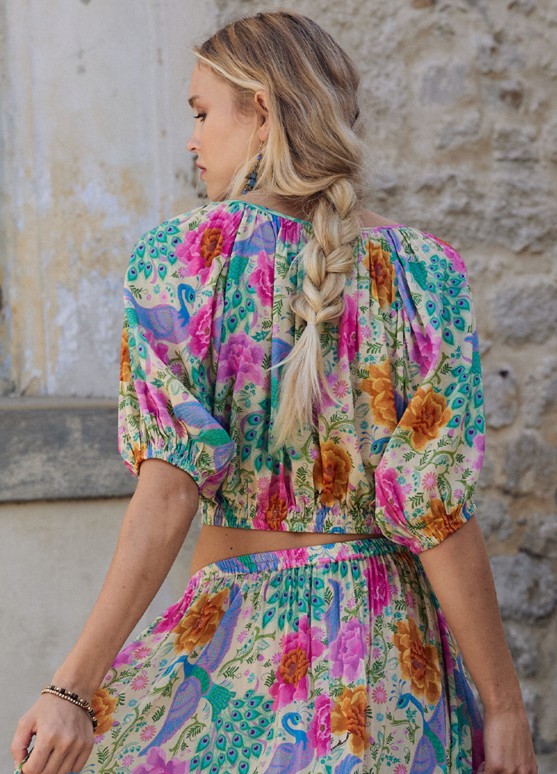 Spell Boheme Cropped Blouse in Spring