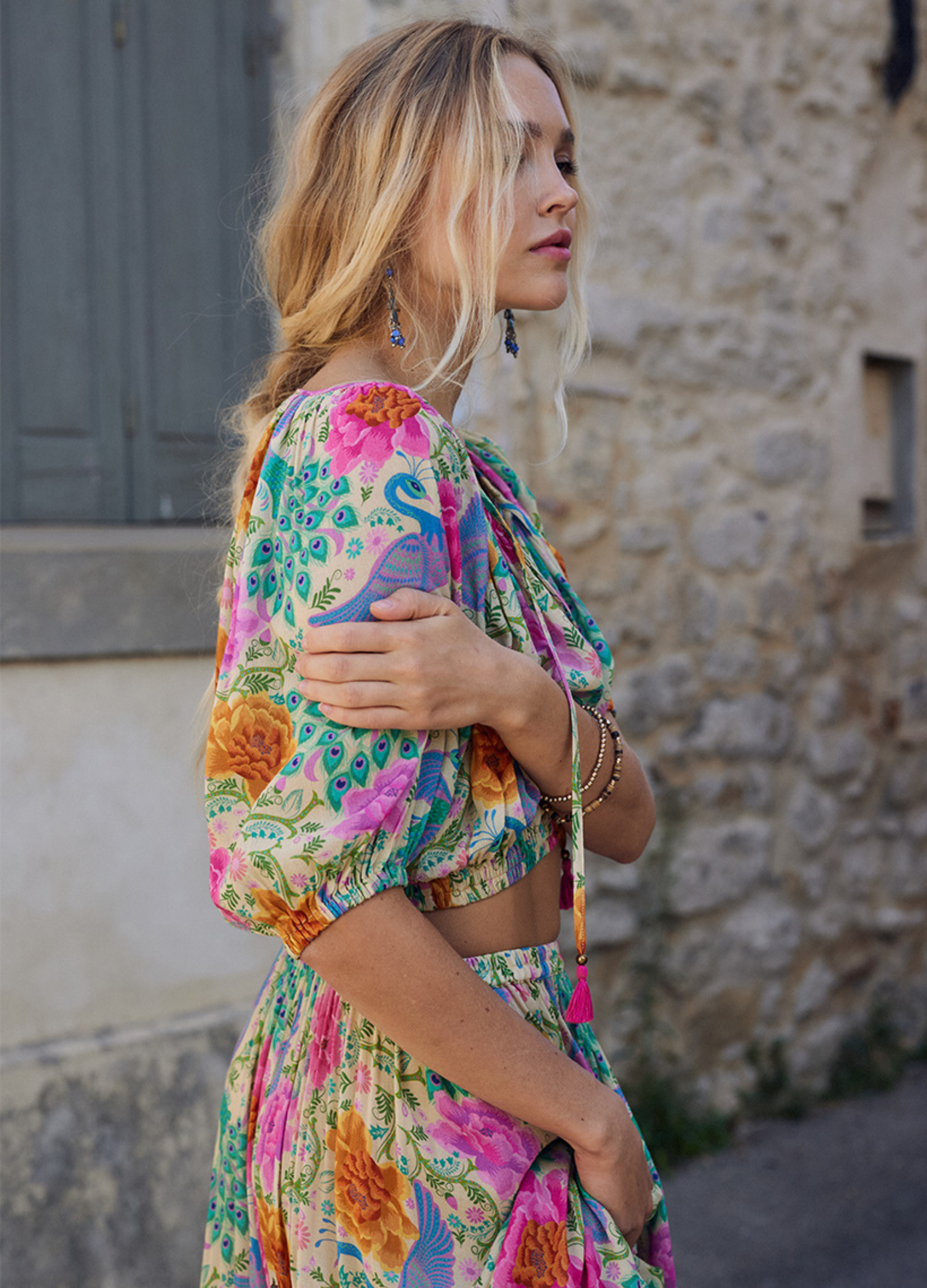 Spell Boheme Cropped Blouse in Spring