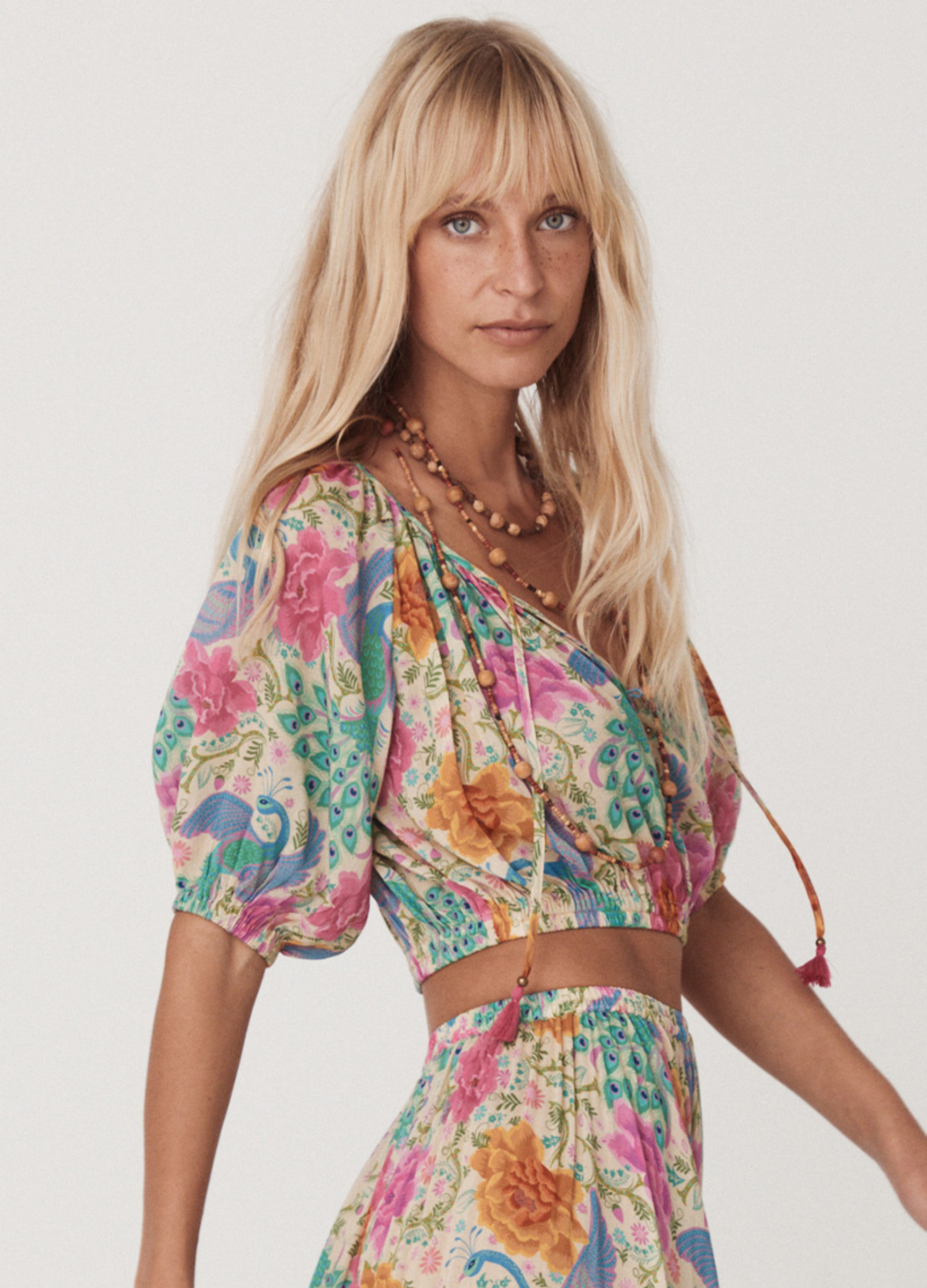 Spell Boheme Cropped Blouse in Spring