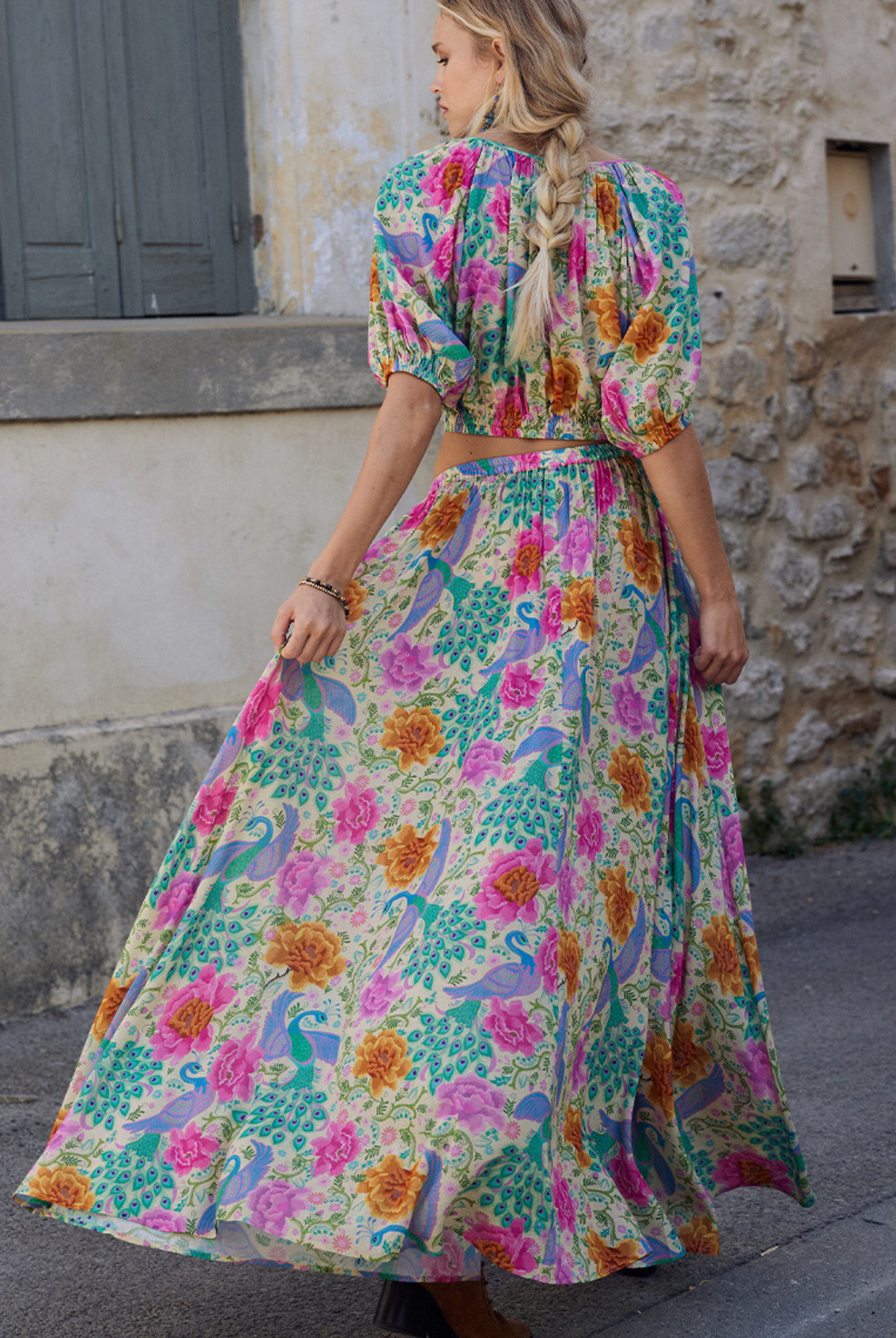 Spell Boheme Printed Maxi Skirt with elasticated waistband