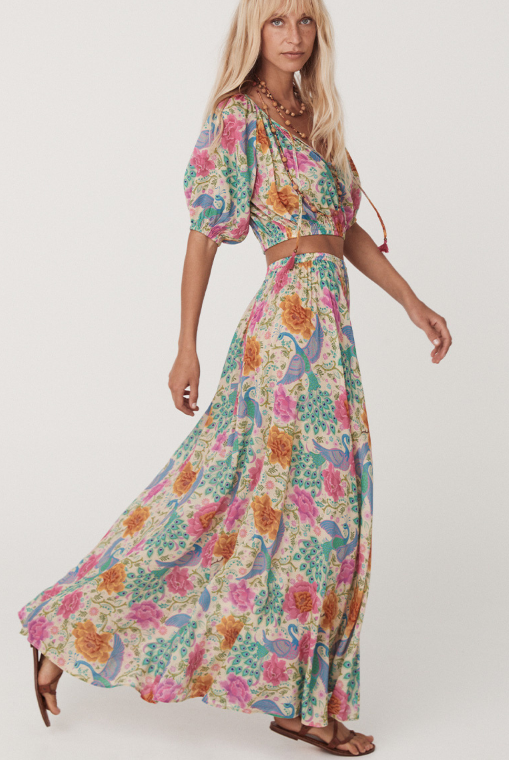 Spell Boheme Printed Maxi Skirt with elasticated waistband