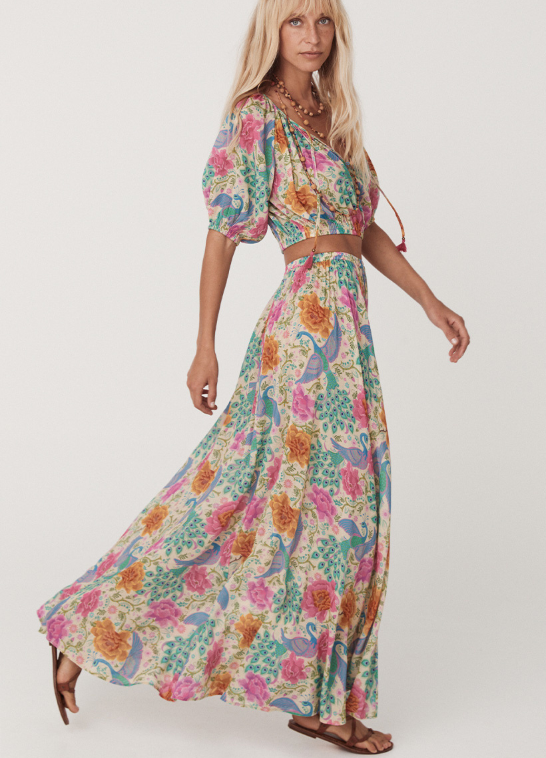 Spell Boheme Printed Maxi Skirt with elasticated waistband