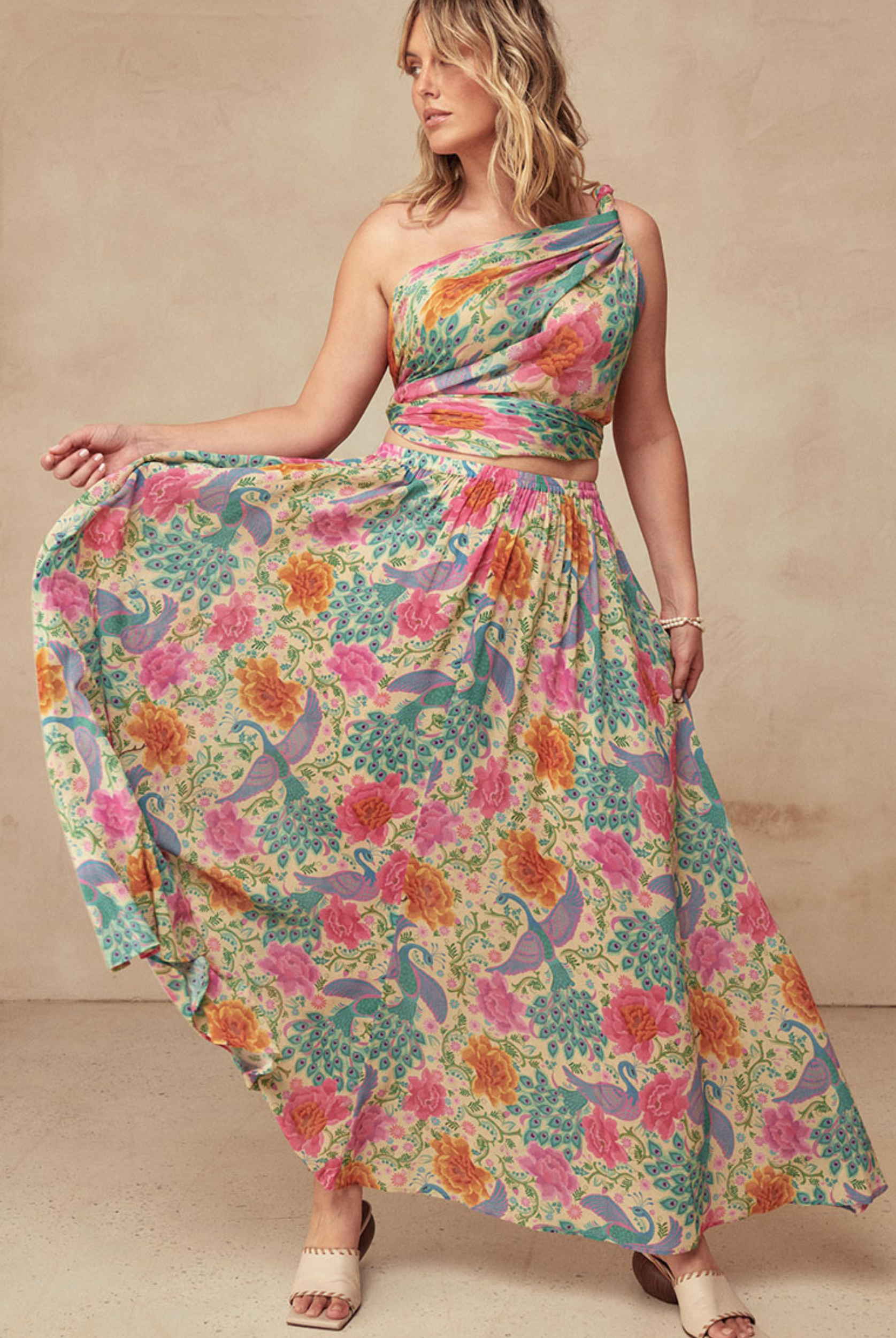 Spell Boheme Printed Maxi Skirt with elasticated waistband