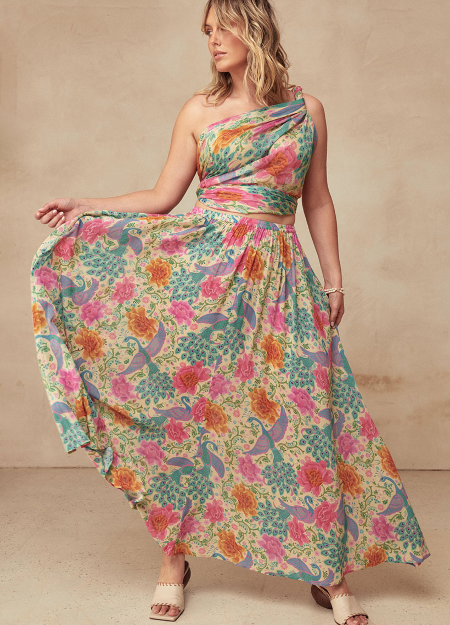 Spell Boheme Printed Maxi Skirt with elasticated waistband