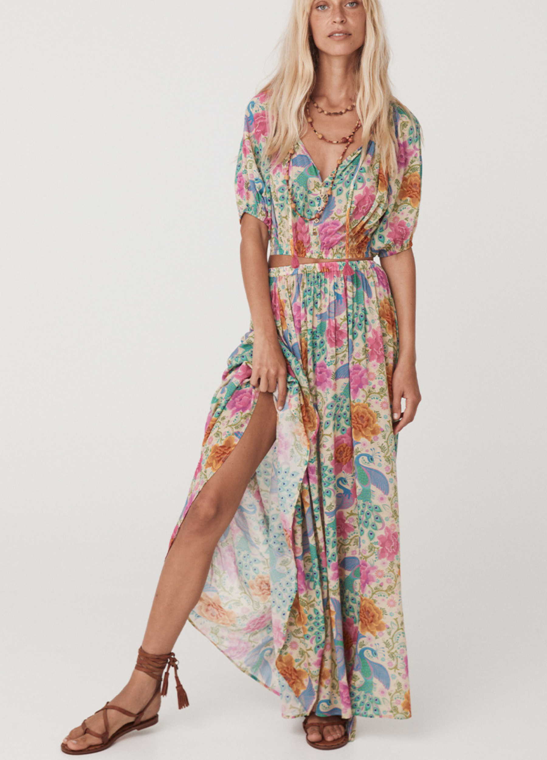 Spell Boheme Printed Maxi Skirt with elasticated waistband