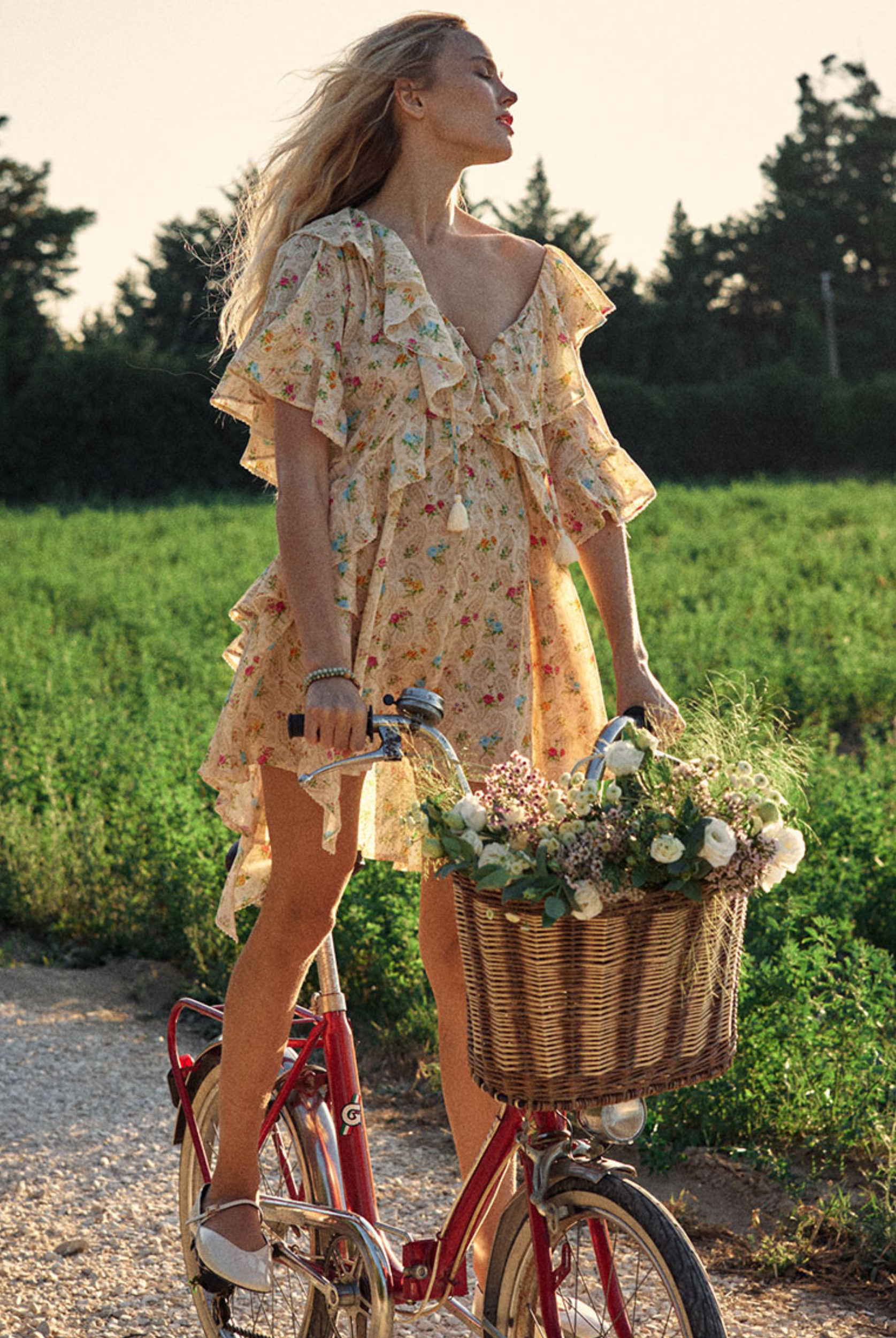 Fleur Flutter Sleeve Mini Dress by Spell in Macaroon