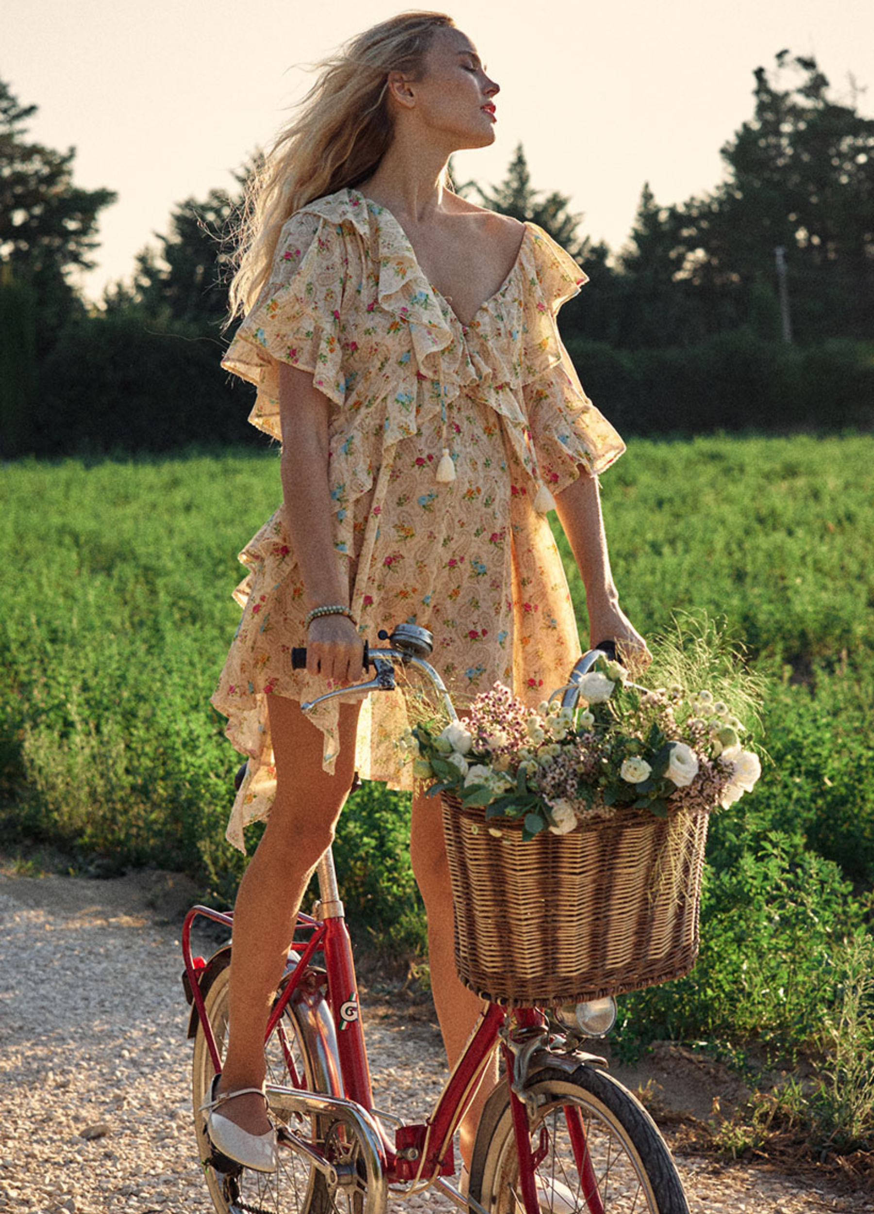 Fleur Flutter Sleeve Mini Dress by Spell in Macaroon