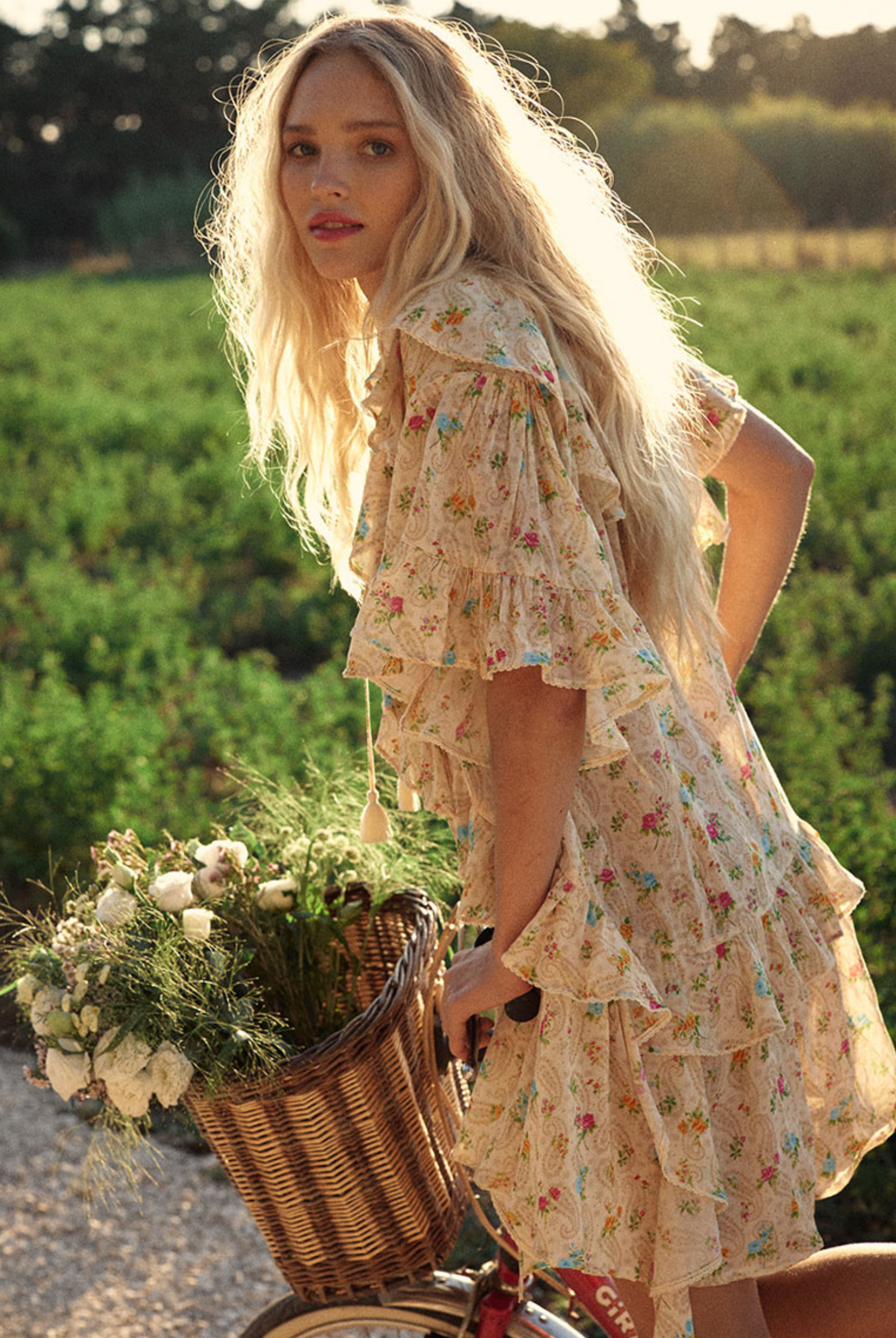 Fleur Flutter Sleeve Mini Dress by Spell in Macaroon