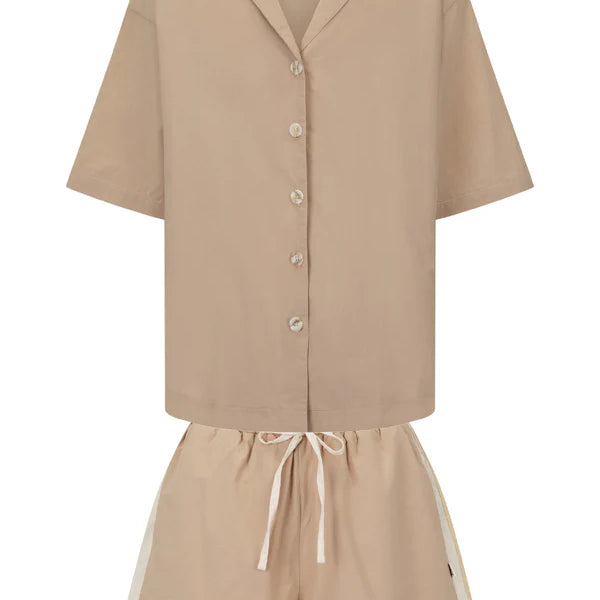 Mocha coloured lounge set from Araminta James