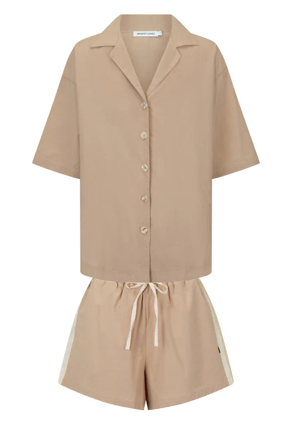 Mocha coloured lounge set from Araminta James