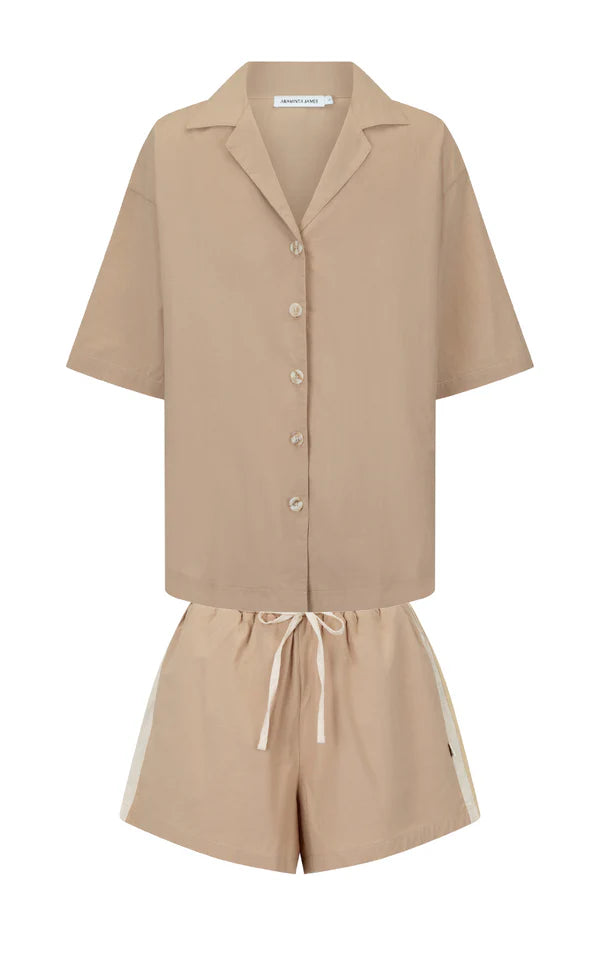 Mocha coloured lounge set from Araminta James