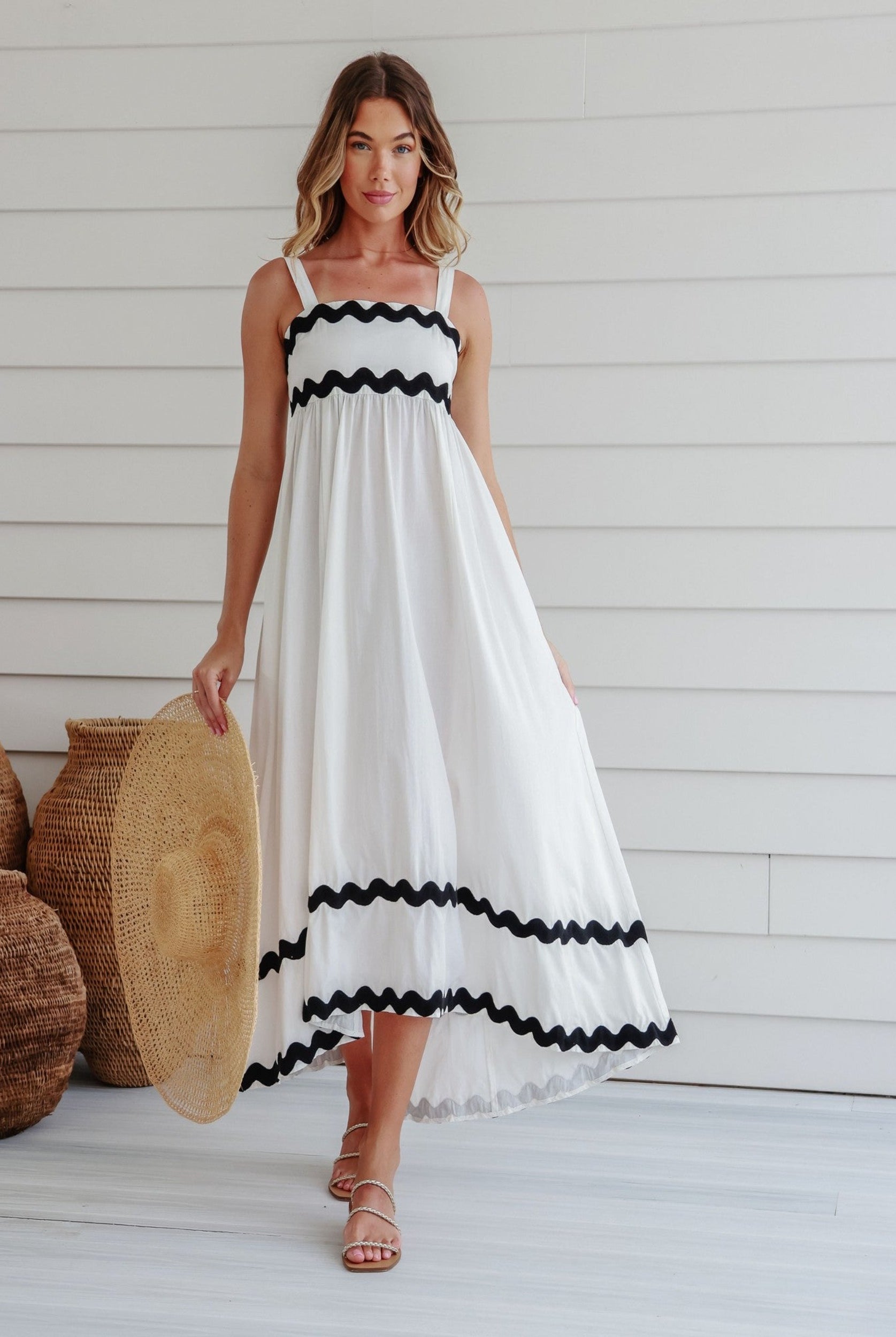 Black and white dress with Ric Rac Detailing