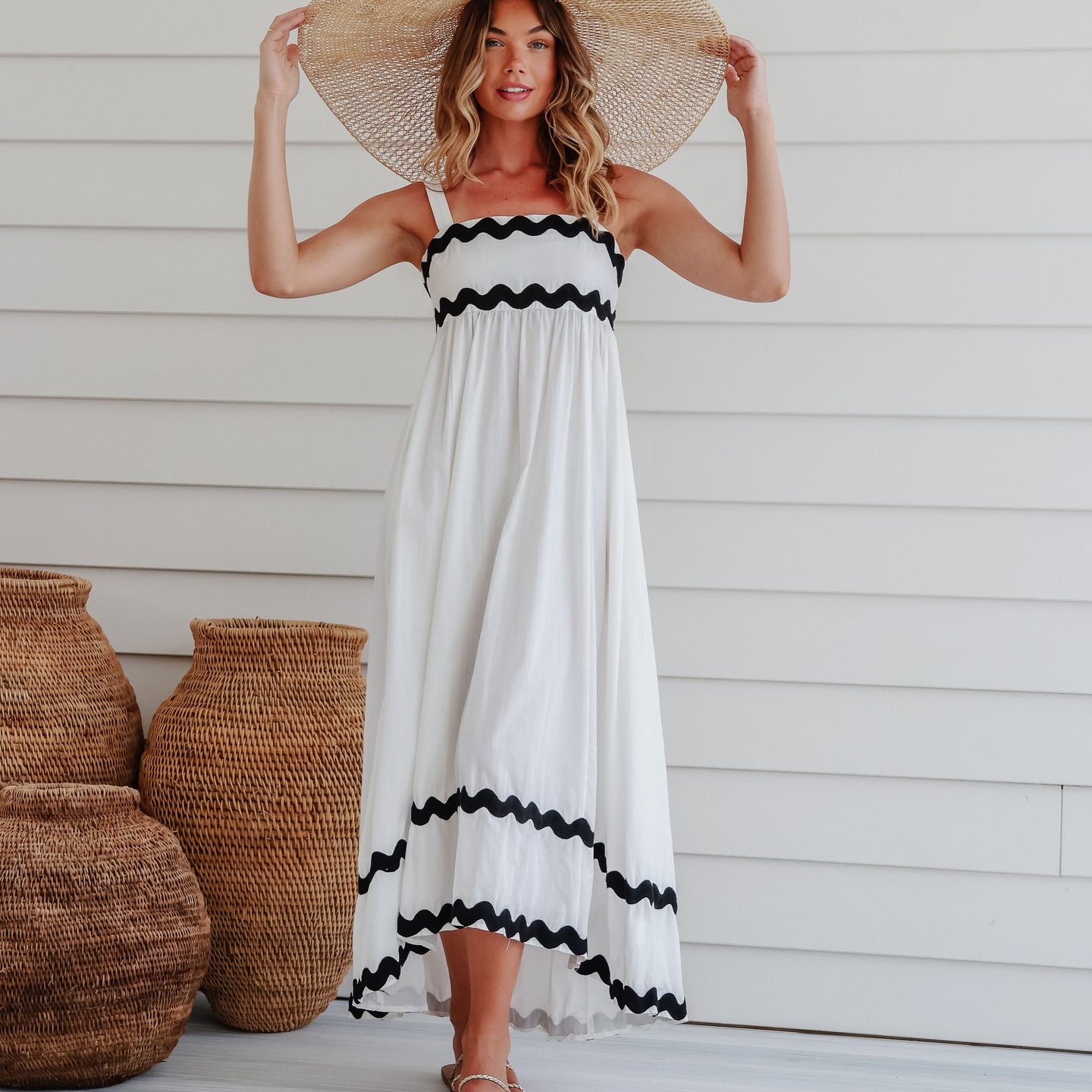 Black and white dress with Ric Rac Detailing