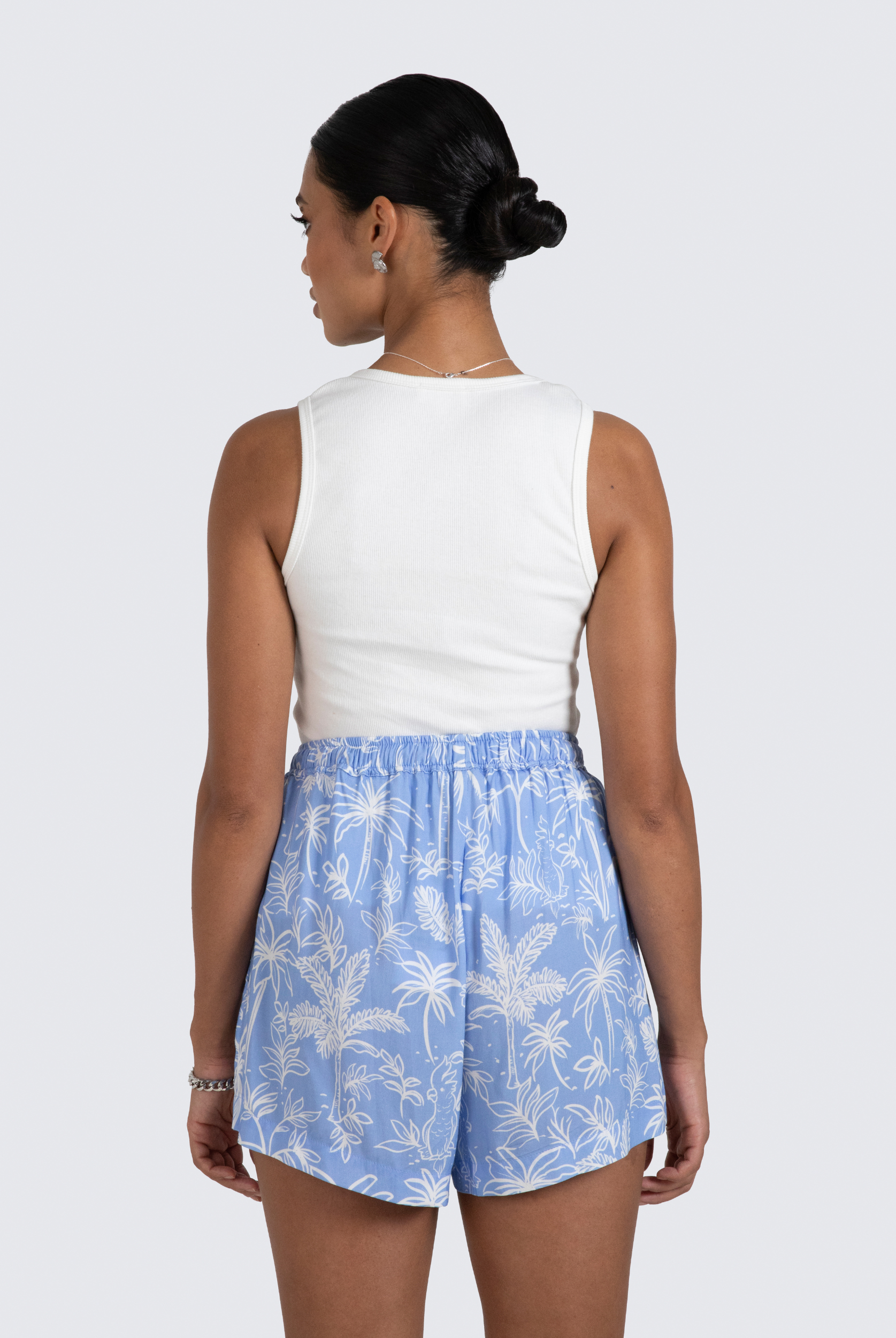 ESTL white ribbed tank in cotton elastane