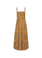 Seashell print strappy midi dress with cutout at back