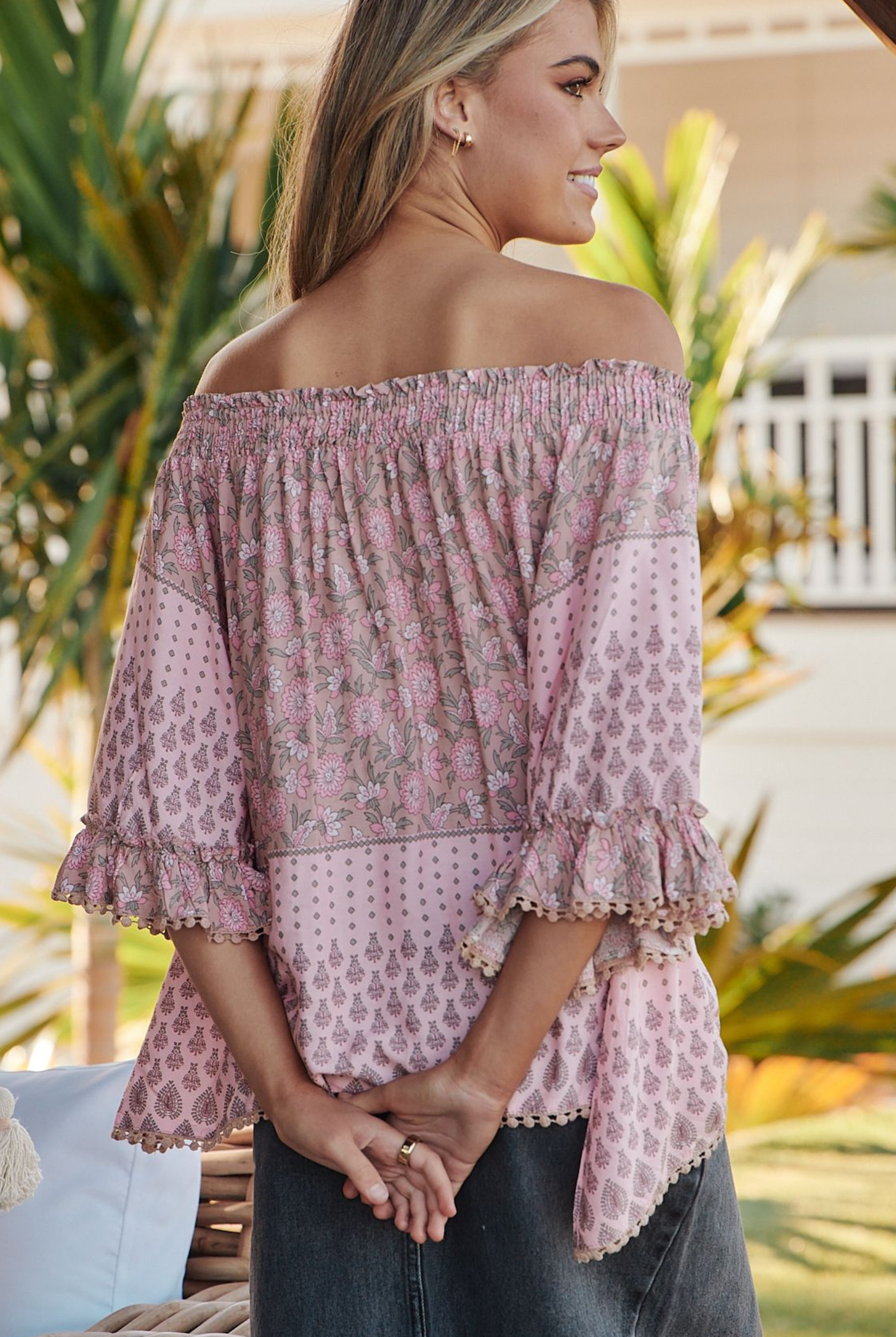 JAASE Clover print top in rosabella print