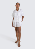 White Lucinda Relaxed Linen Shirt
