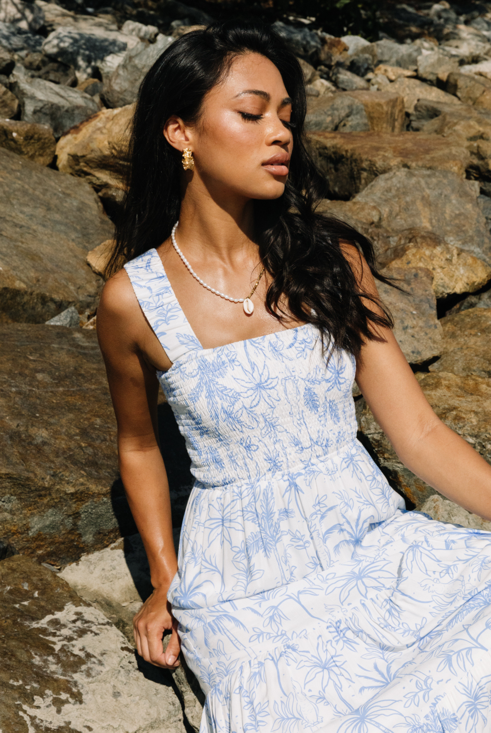 Estl Katerina Maxi Dress in black and white print