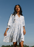 Alexis Mini Dress from ESTL in viscose fabric with palm and cockatoo print