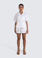 White Lucinda Relaxed Linen Shirt