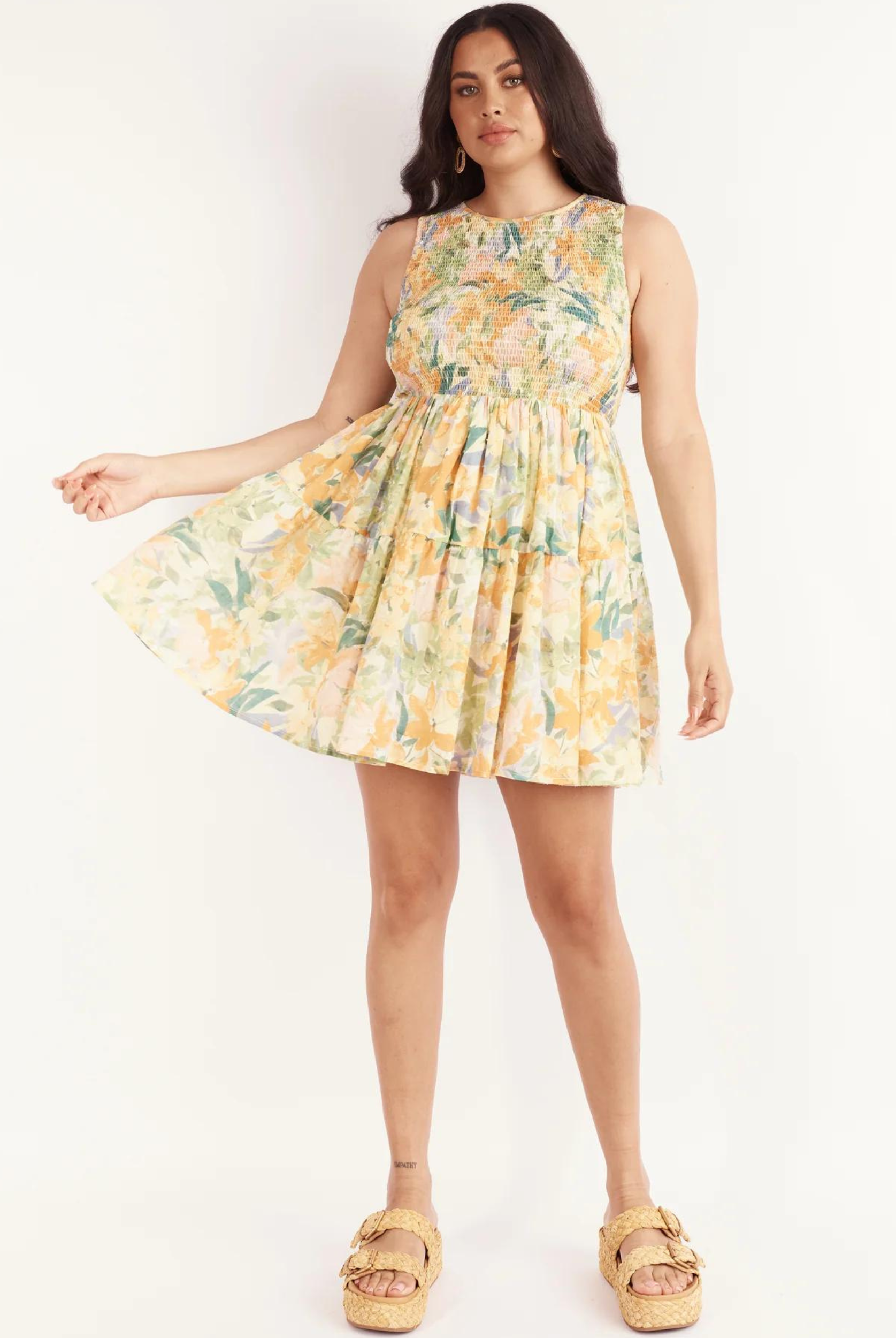 Fit and flare mini dress in pretty floral print from girl and the sun