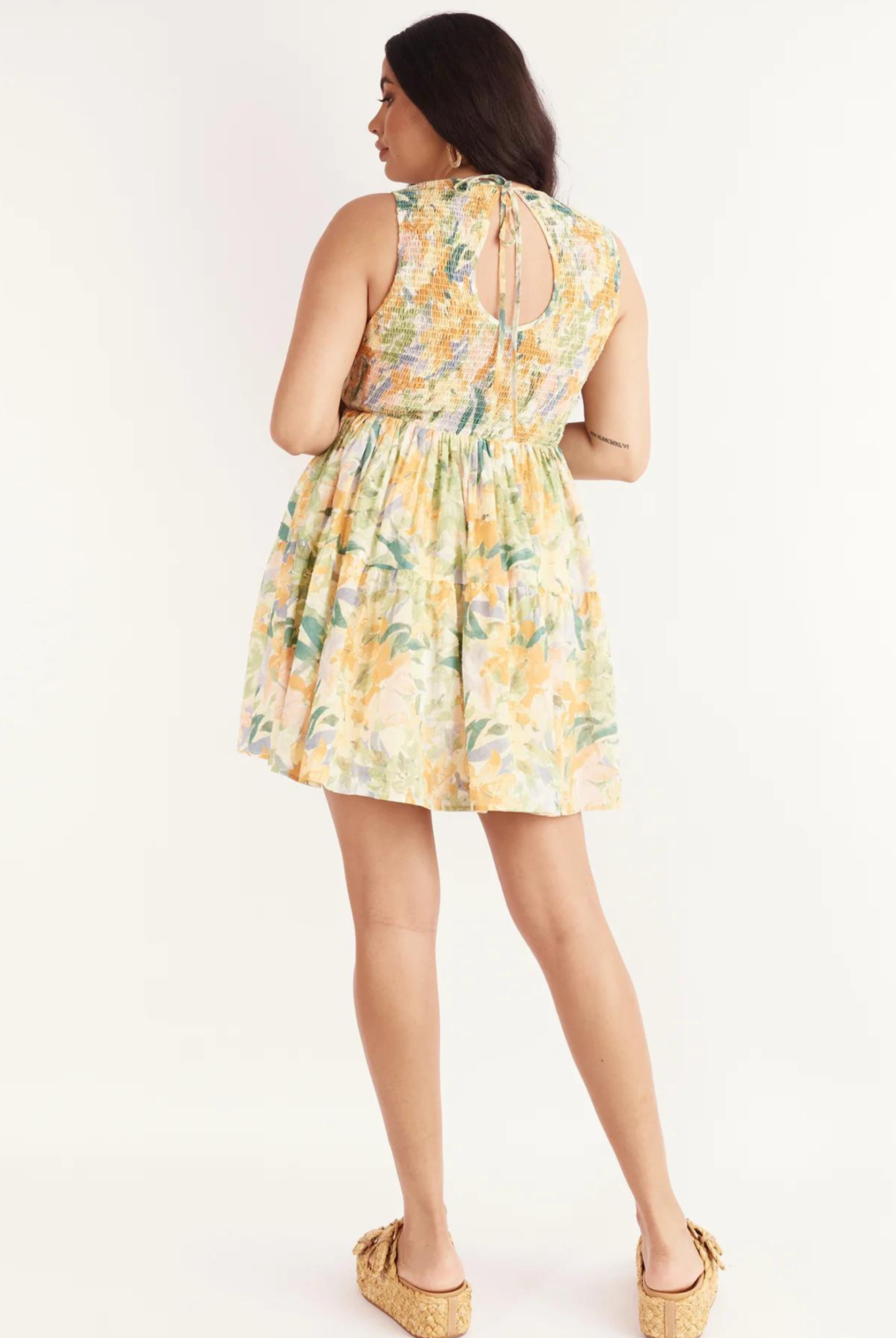 Fit and flare mini dress in pretty floral print from girl and the sun