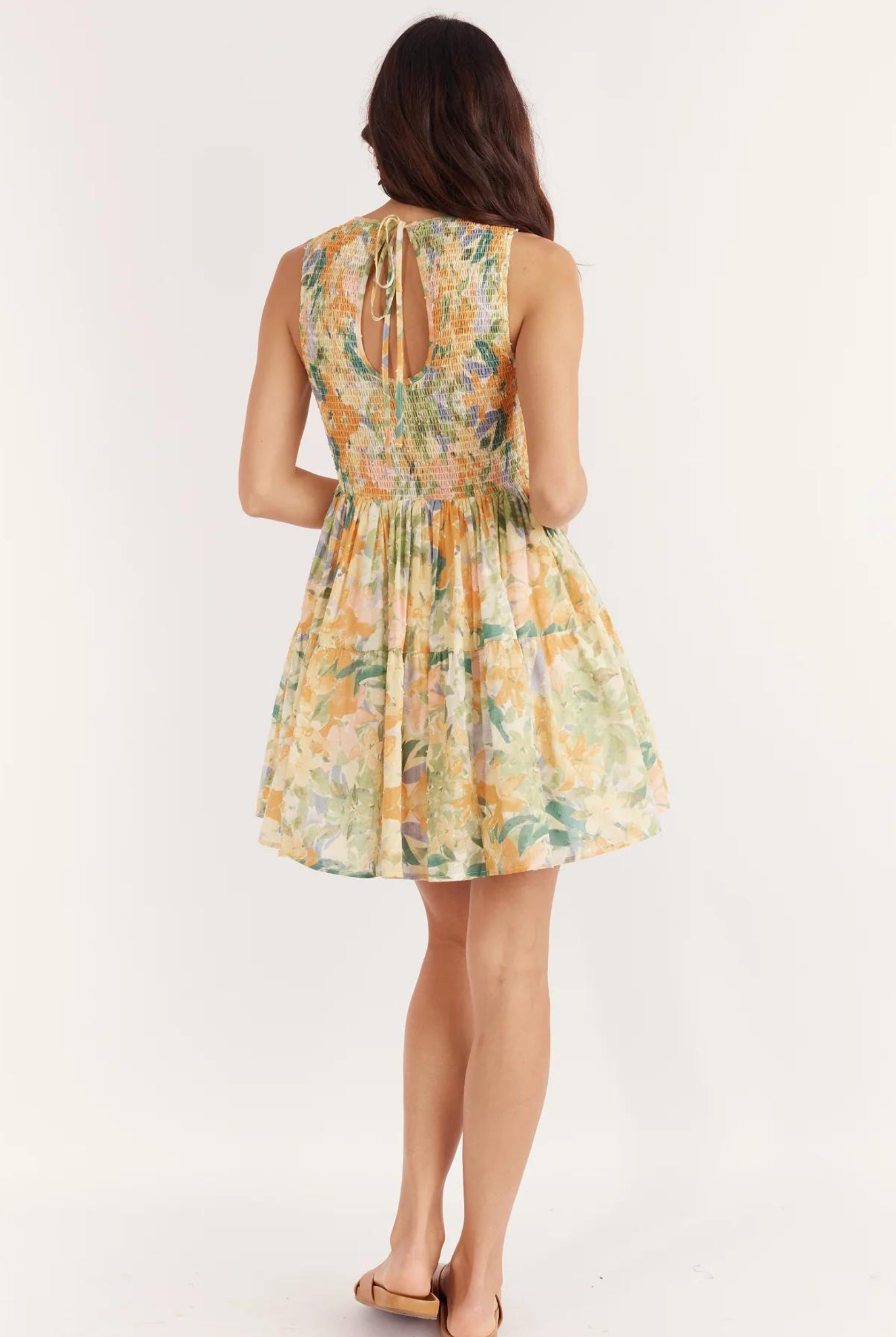 Fit and flare mini dress in pretty floral print from girl and the sun