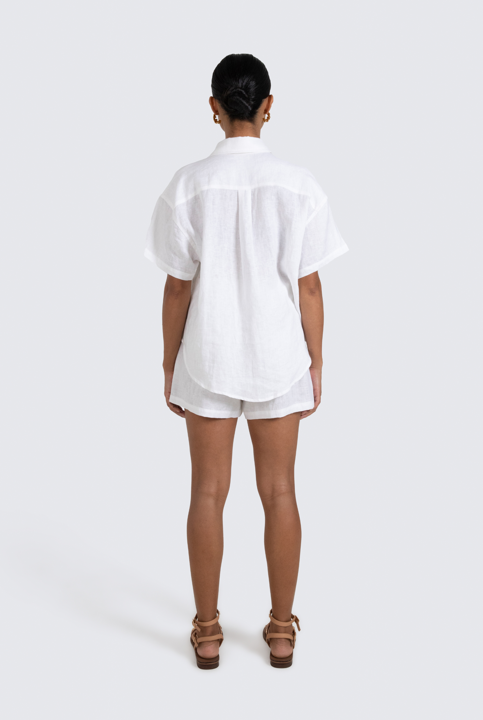 White Lucinda Relaxed Linen Shirt