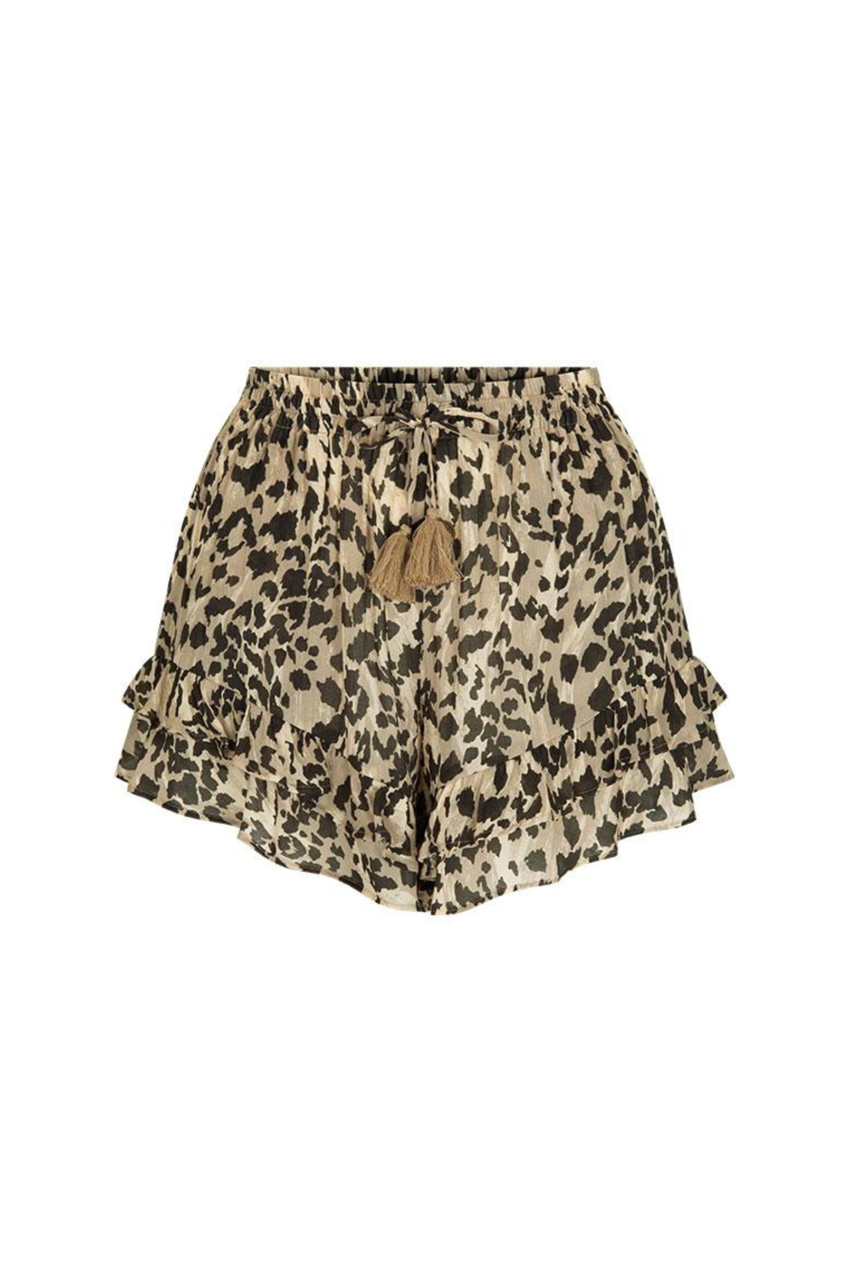 Spell Belle Mare Shorts in organic cotton and viscose with neutral ties with metal trims