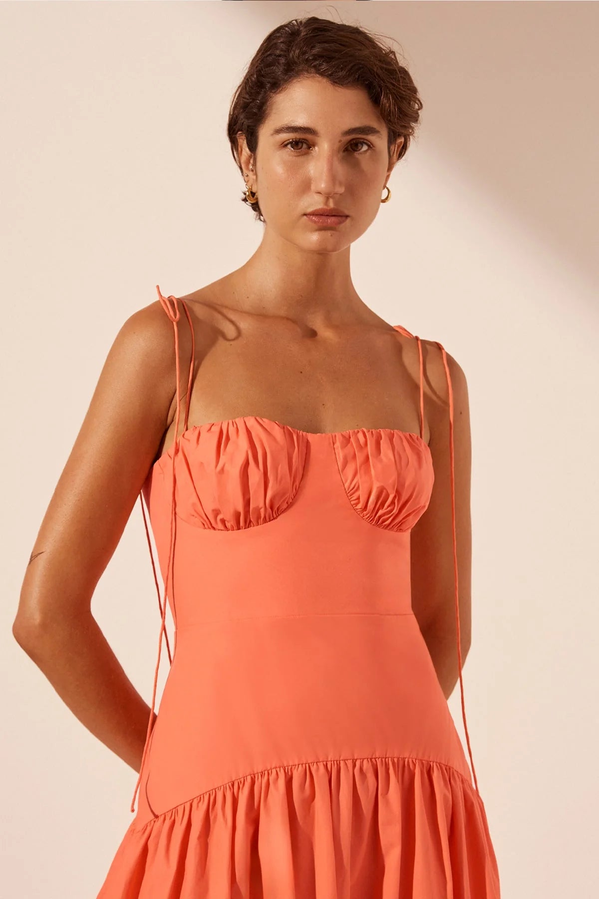 Coral Bubble Hem Midi Dress from Shona Joy