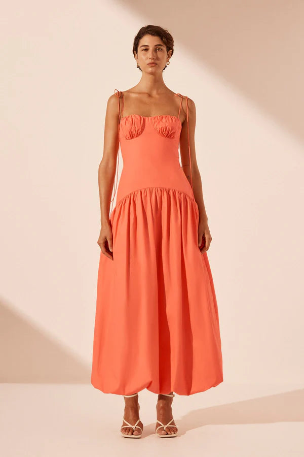 Coral Bubble Hem Midi Dress from Shona Joy