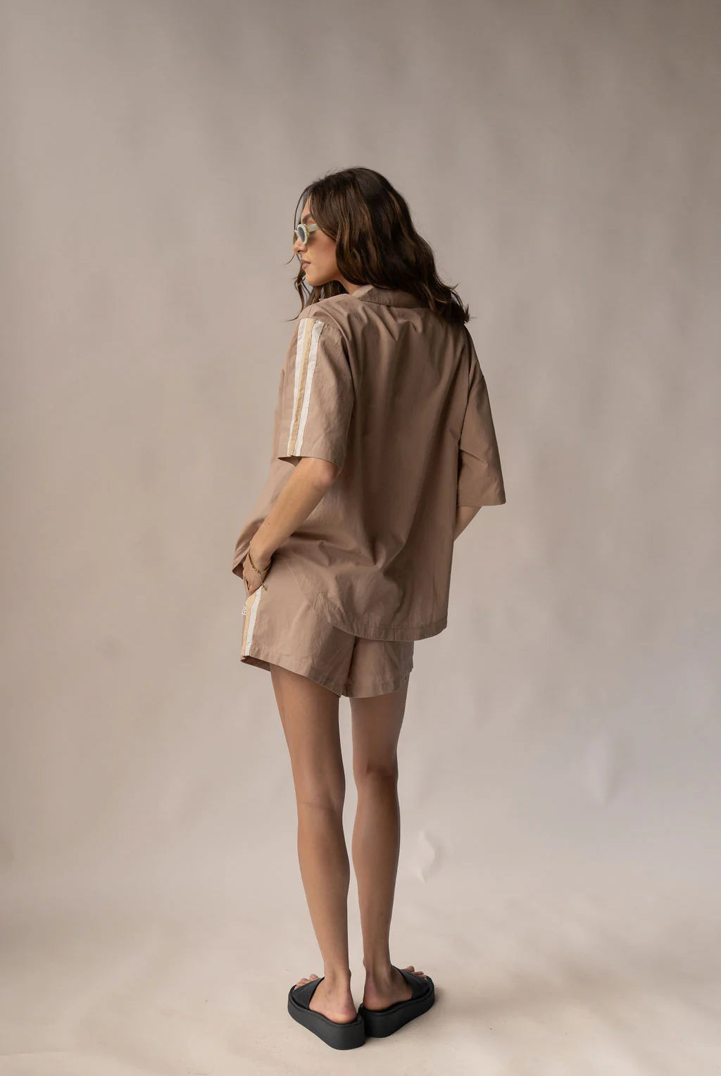 Mocha coloured lounge set from Araminta James