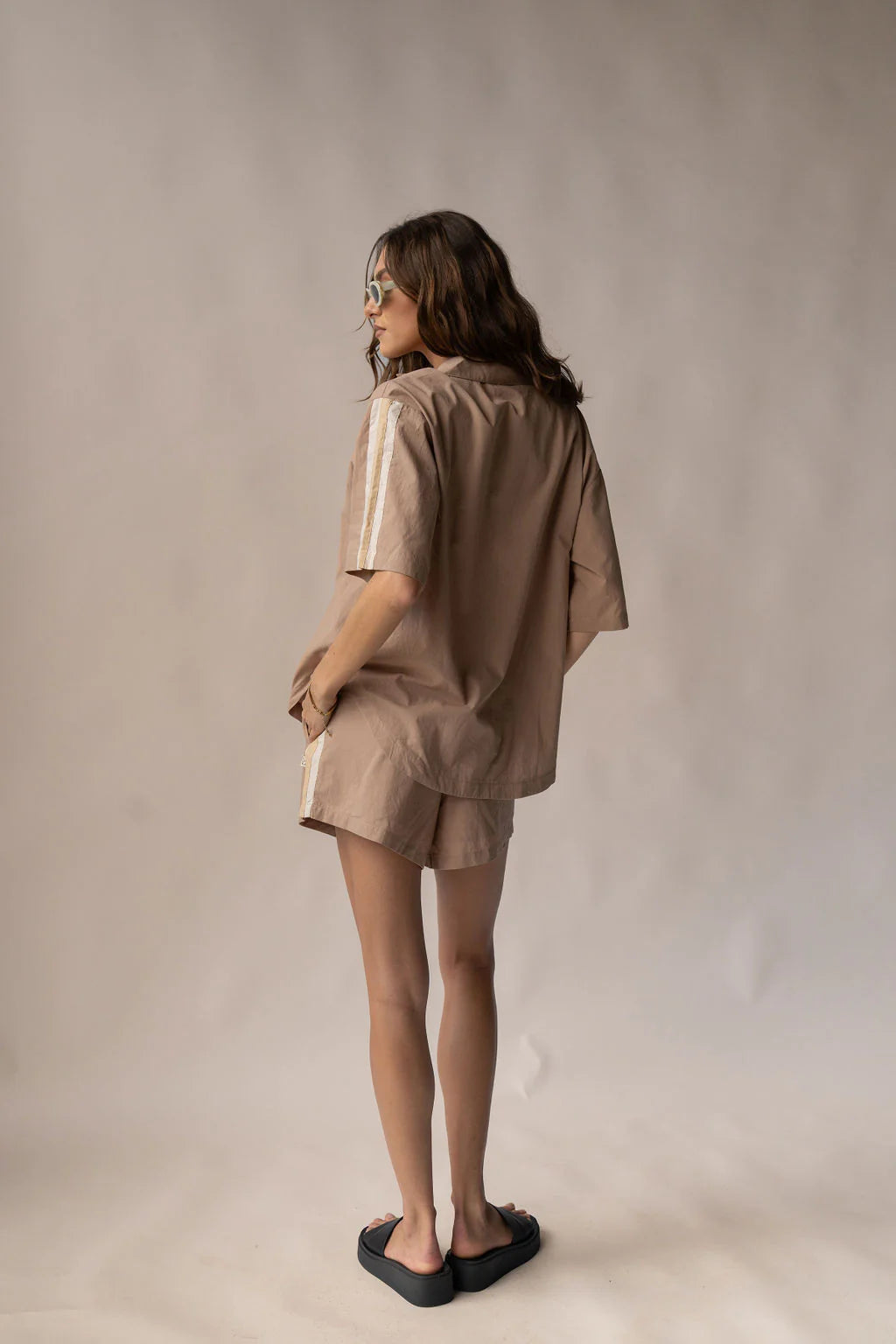 Mocha coloured lounge set from Araminta James