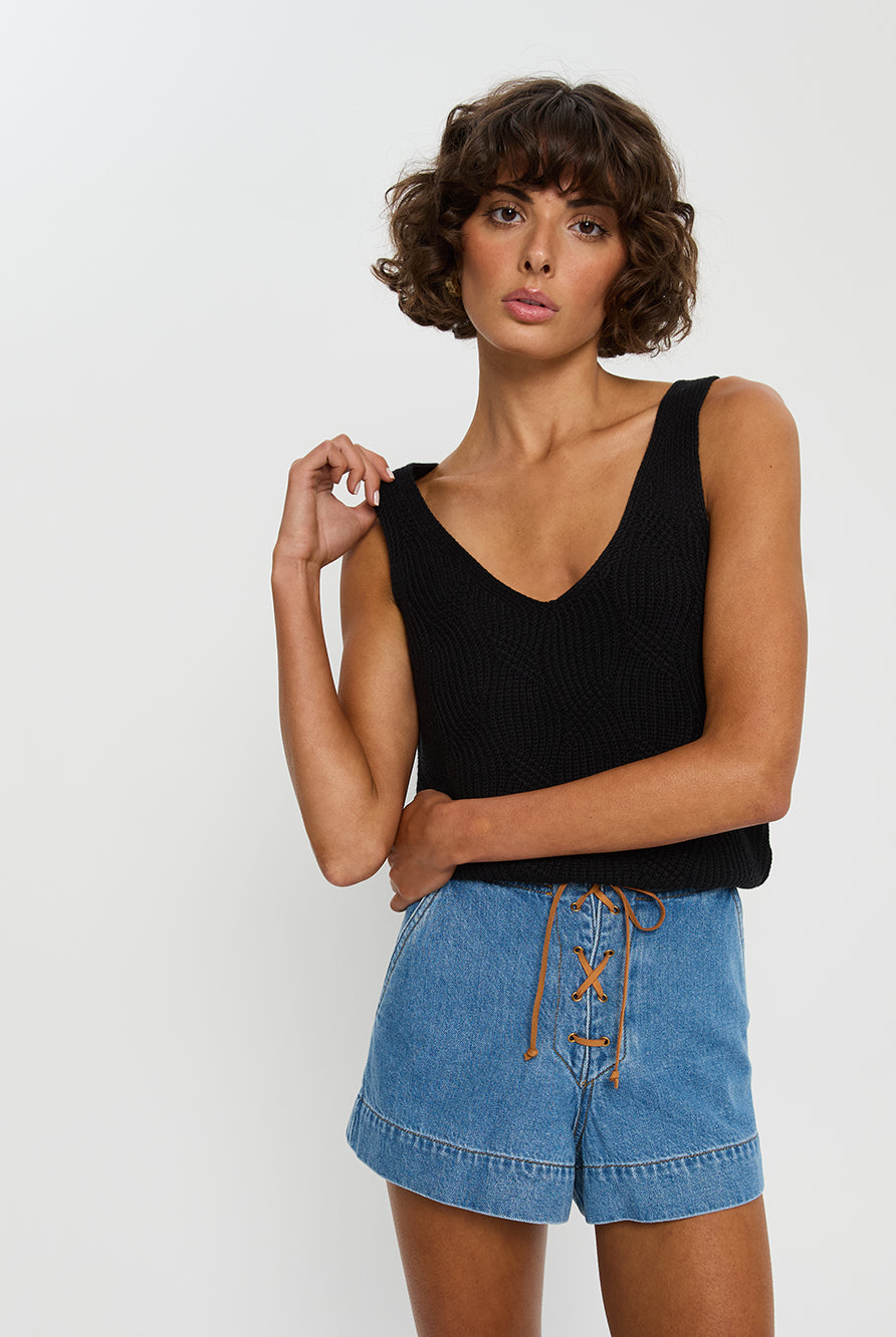 Black knitted cami from Kivari