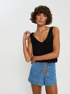 Black knitted cami from Kivari