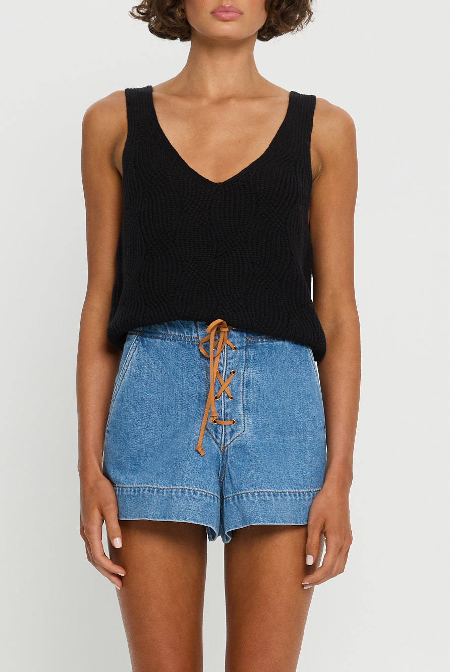 Black knitted cami from Kivari
