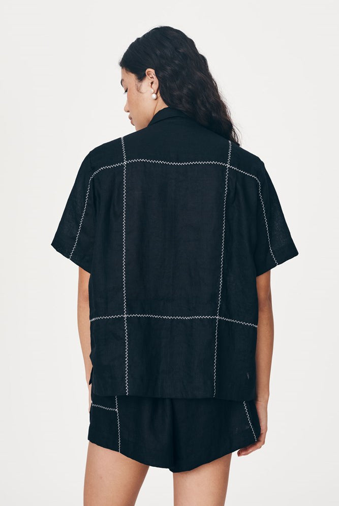 Black shirt with embroidery