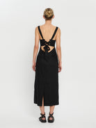 Black midi dress with tie back  from Kivari