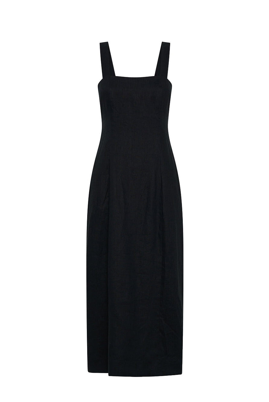 Black midi dress with tie back  from Kivari