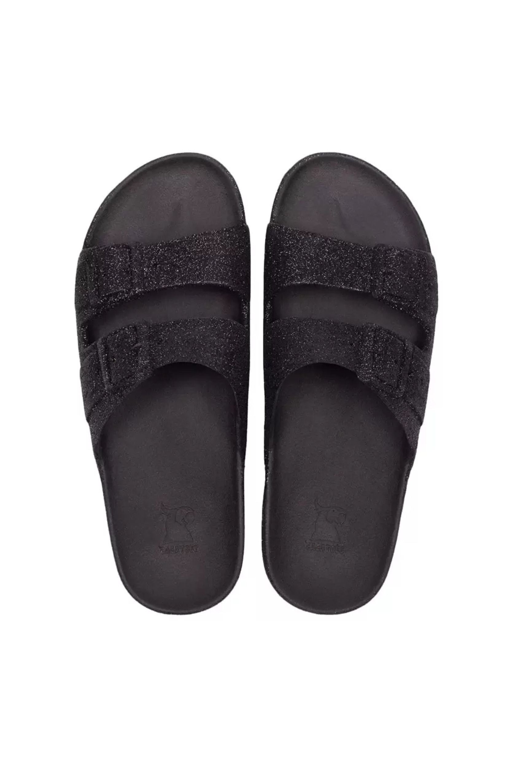 Black glitter sandals from Cacatoes